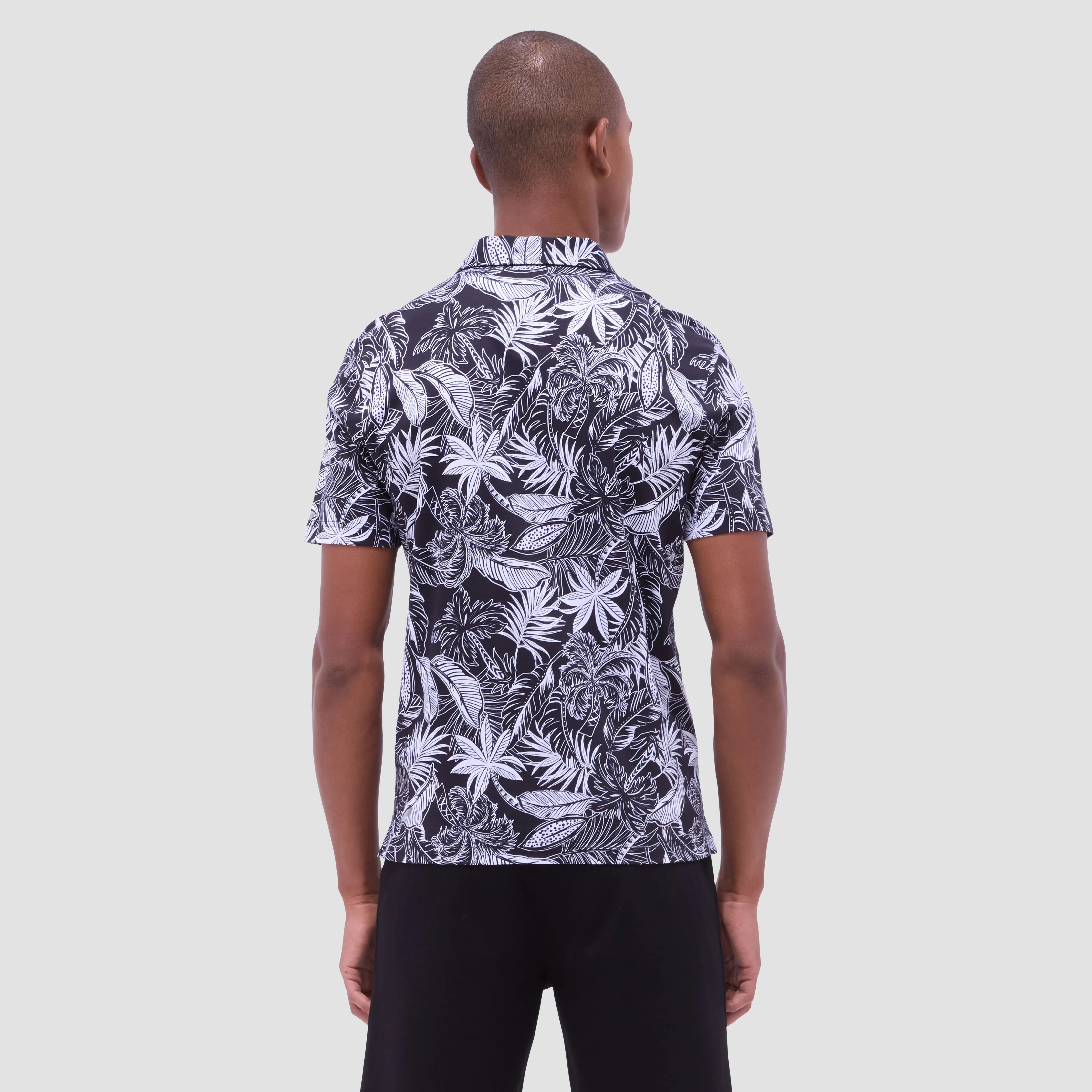 Hendrix Tropical Leaf Print Polo Shirt
