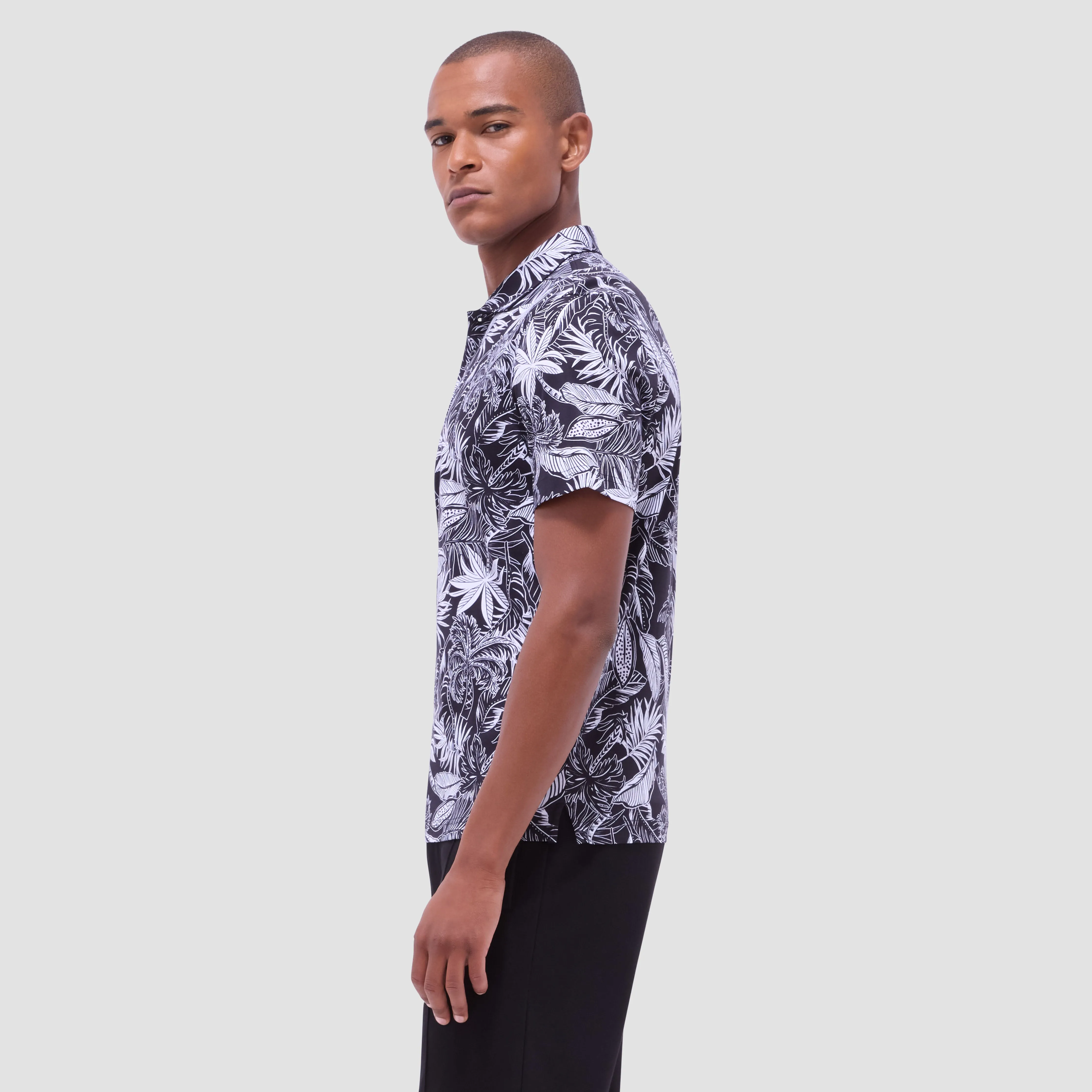 Hendrix Tropical Leaf Print Polo Shirt