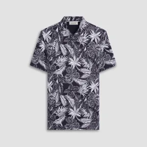 Hendrix Tropical Leaf Print Polo Shirt