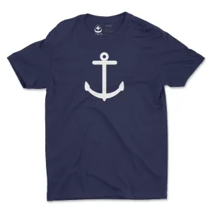 High-Quality White Anchor Design Tee