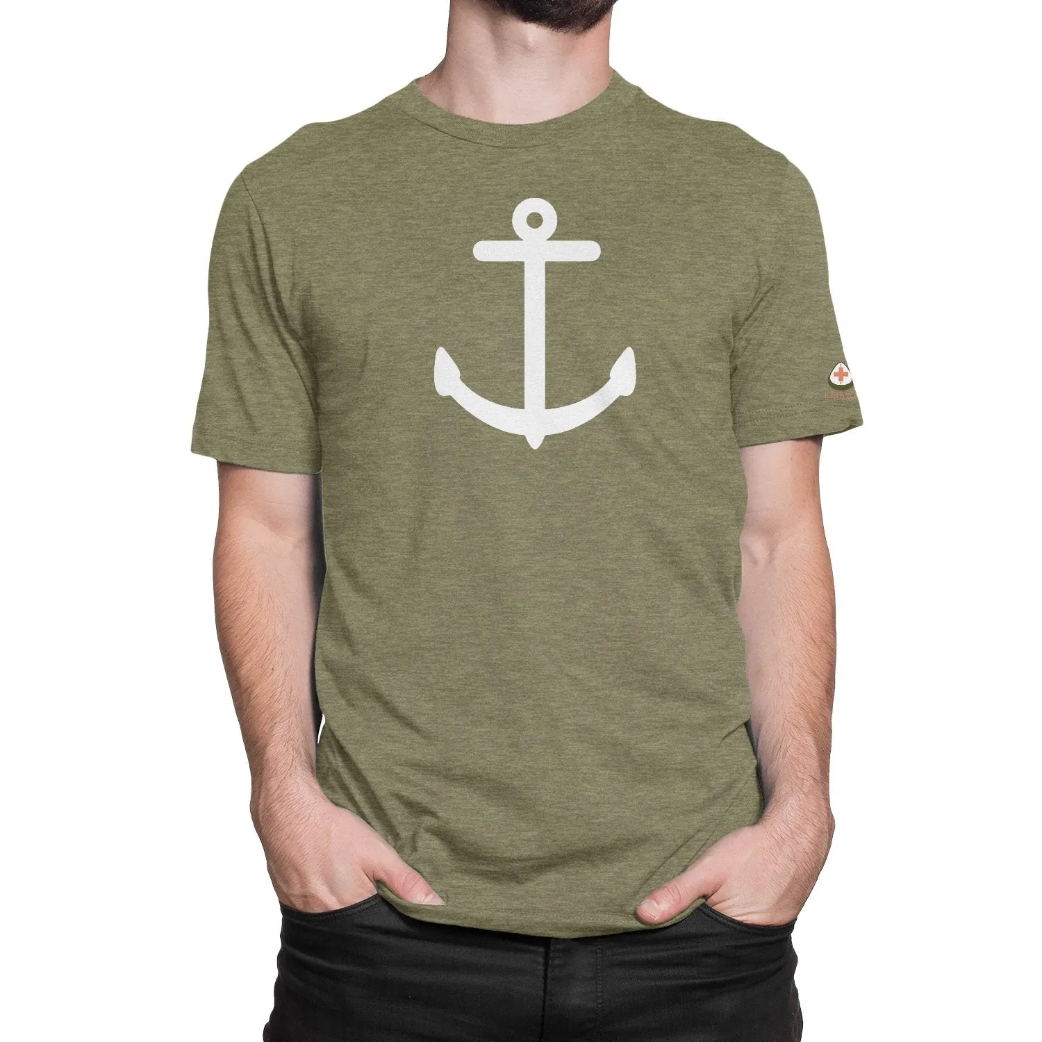 High-Quality White Anchor Design Tee