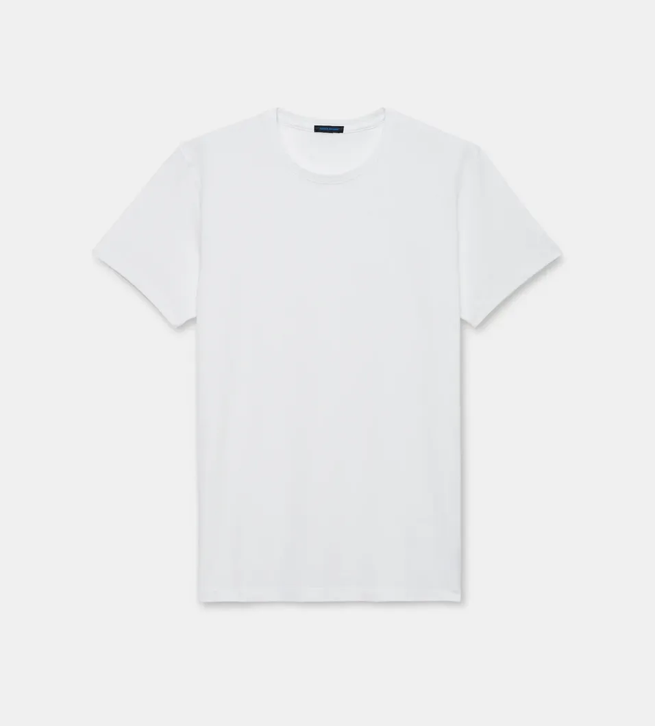 Iconic Pima Cotton Stretch Crew Neck T-Shirt - White