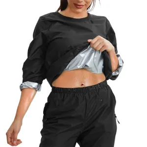 Junlan Women Sauna Workout Sweat Jacket