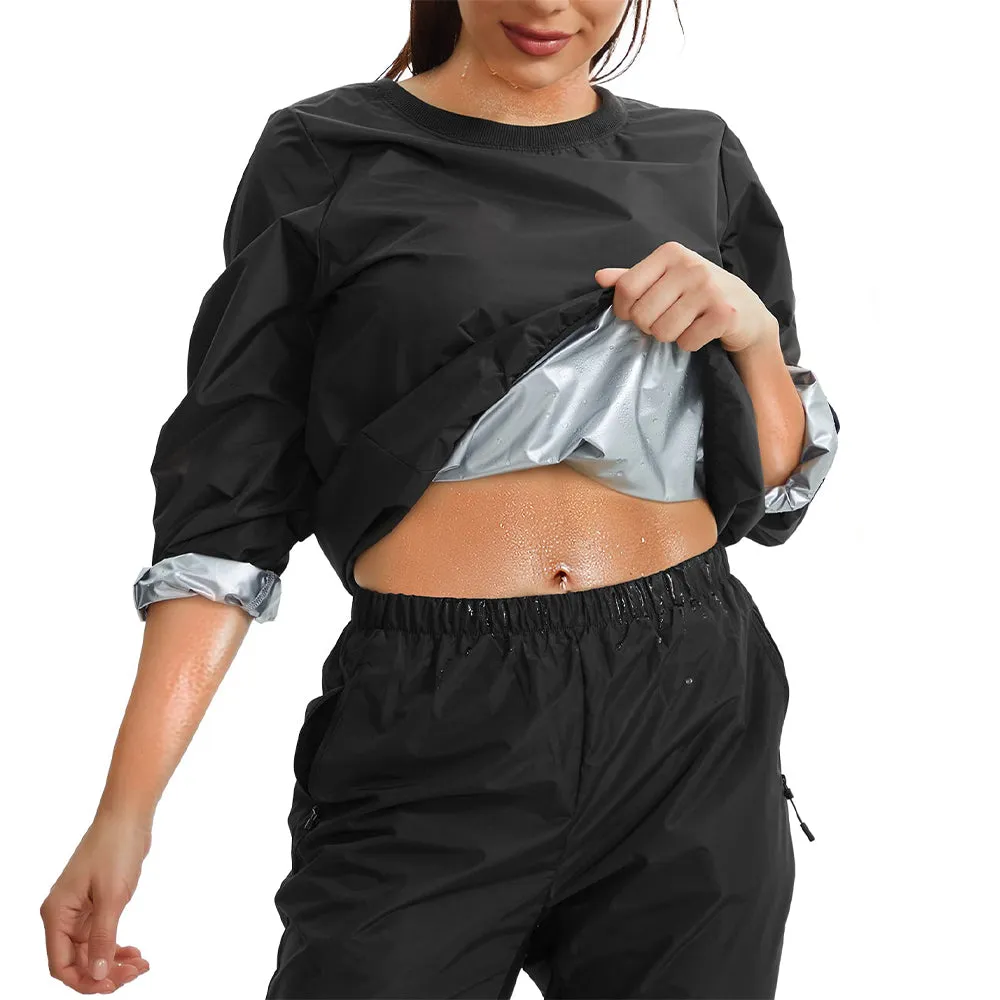 Junlan Women Sauna Workout Sweat Jacket