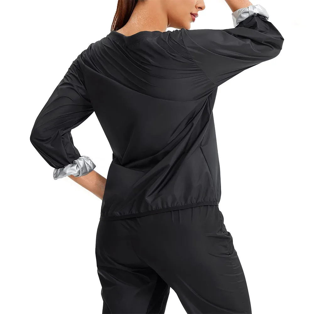 Junlan Women Sauna Workout Sweat Jacket