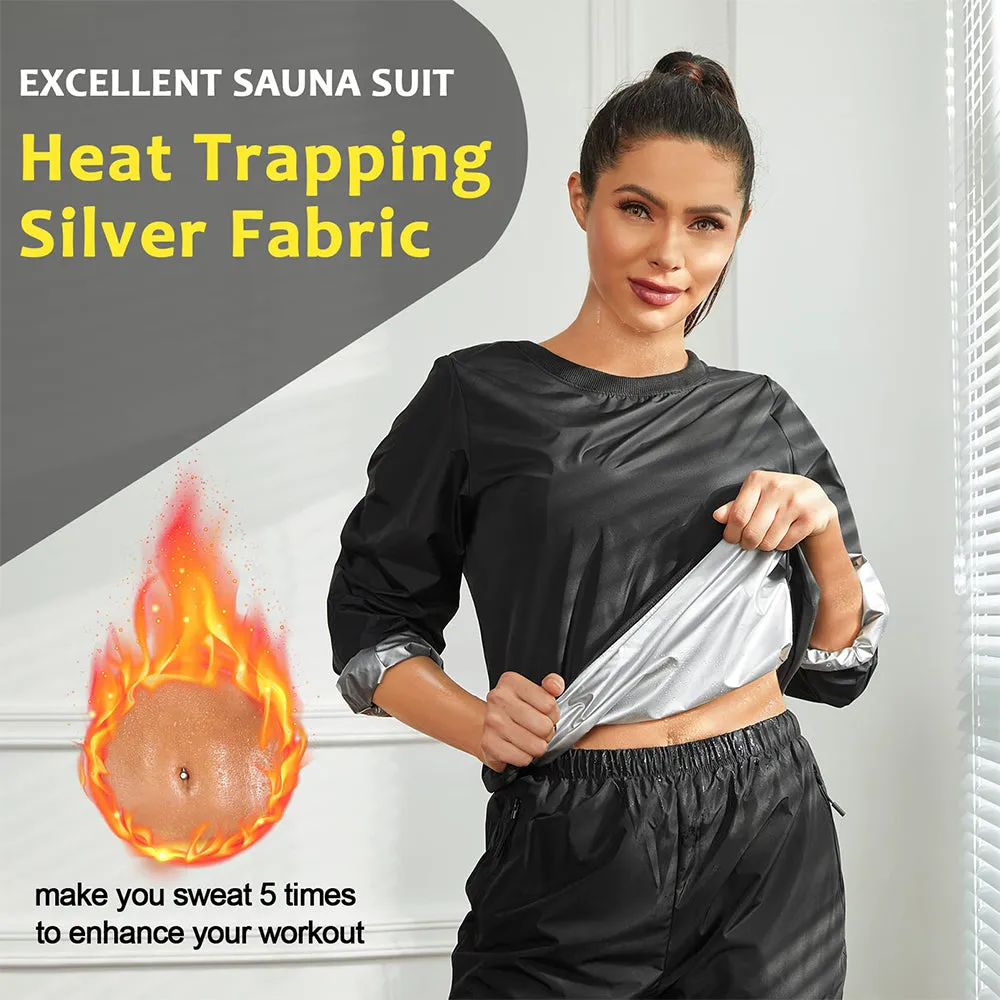 Junlan Women Sauna Workout Sweat Jacket