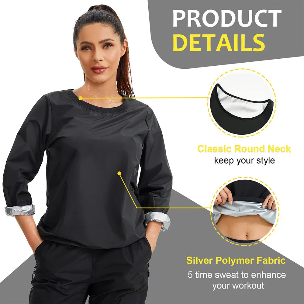 Junlan Women Sauna Workout Sweat Jacket