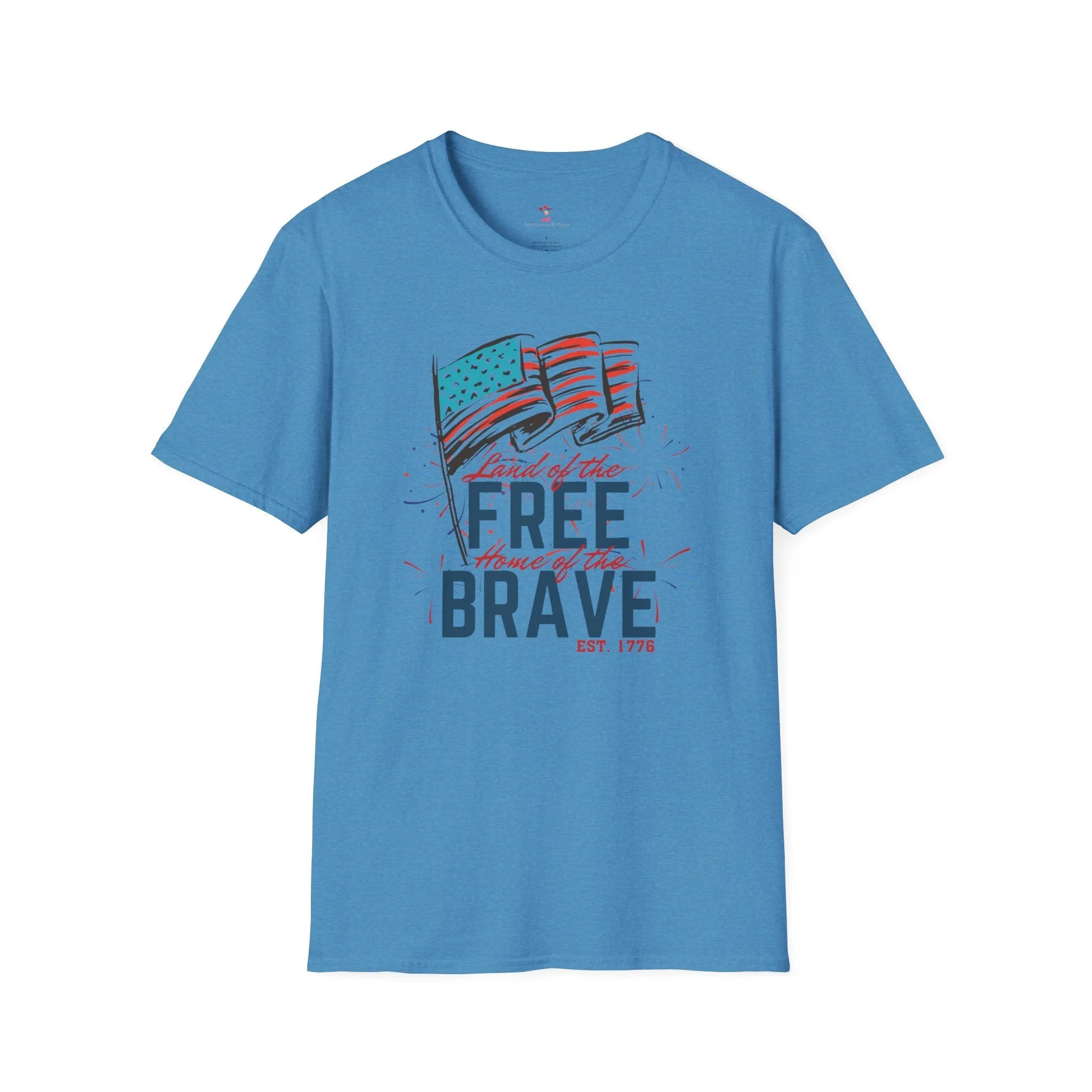 Land of The Free Tee, 4th of July, Home of the Brave, Softstyle T-Shirt
