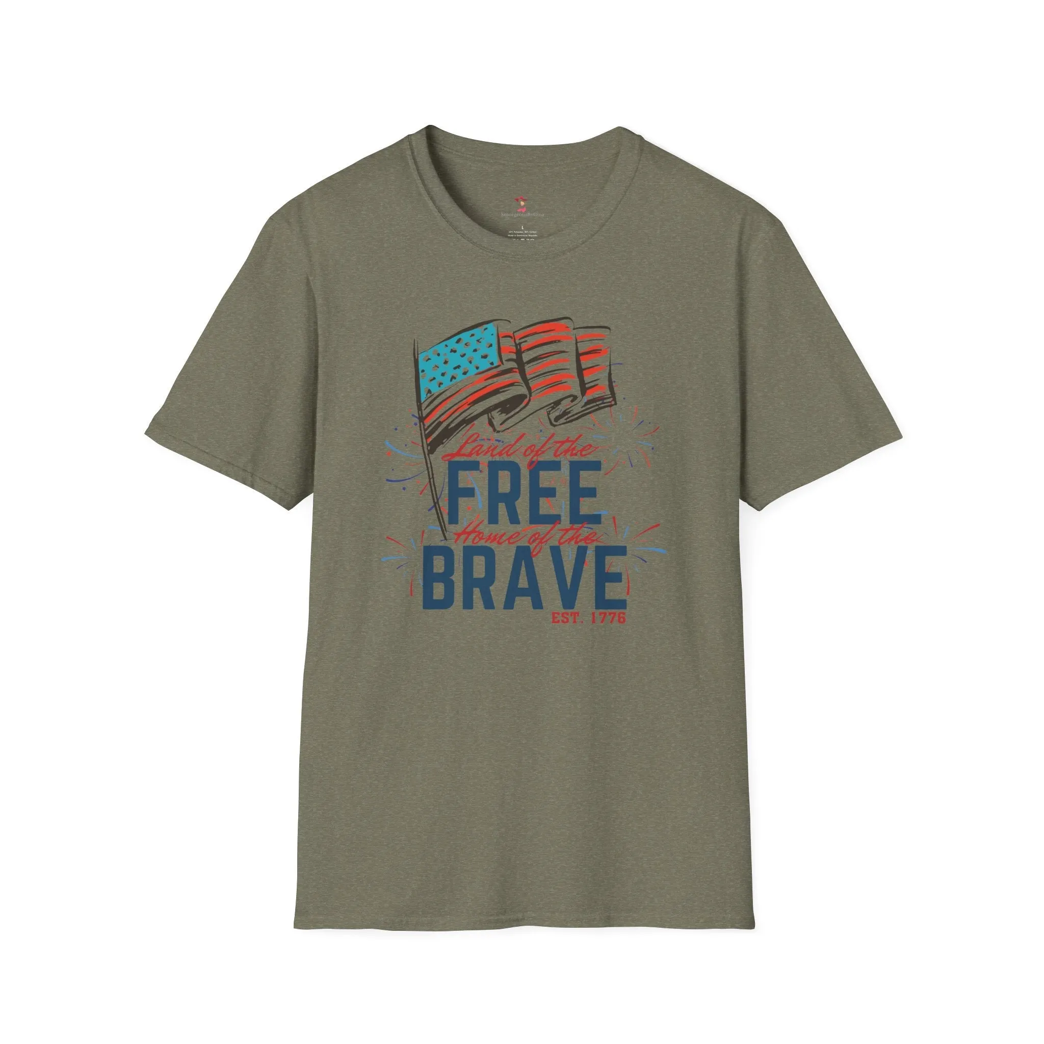 Land of The Free Tee, 4th of July, Home of the Brave, Softstyle T-Shirt