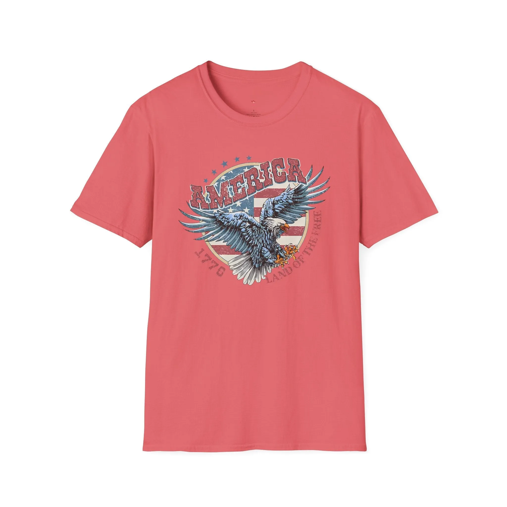 Land of the Free Tee, 4th of July, Independence Day, Softstyle T-Shirt