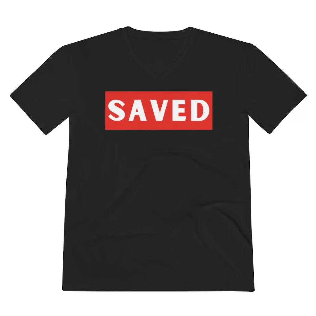 Lightweight V-Neck Tee (Black Love Rocks Official Design - I'm Saved)