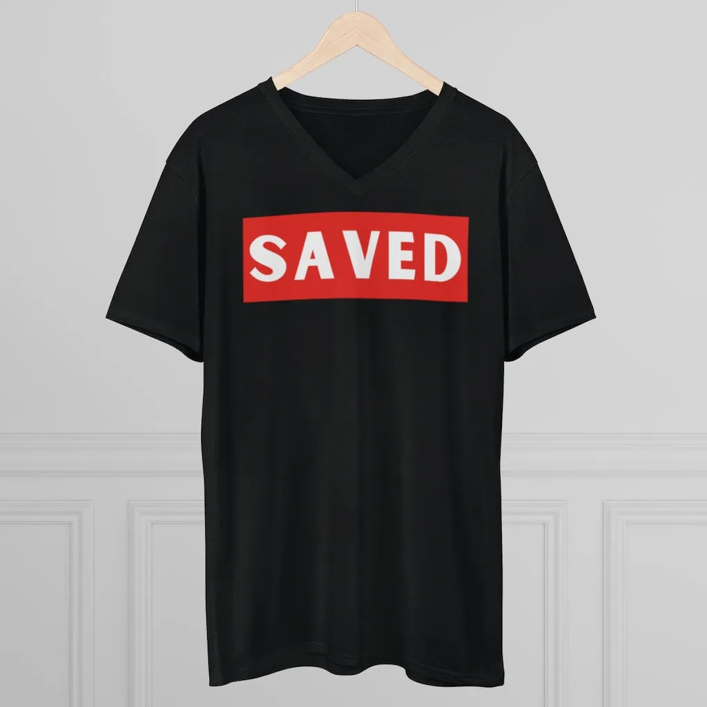 Lightweight V-Neck Tee (Black Love Rocks Official Design - I'm Saved)