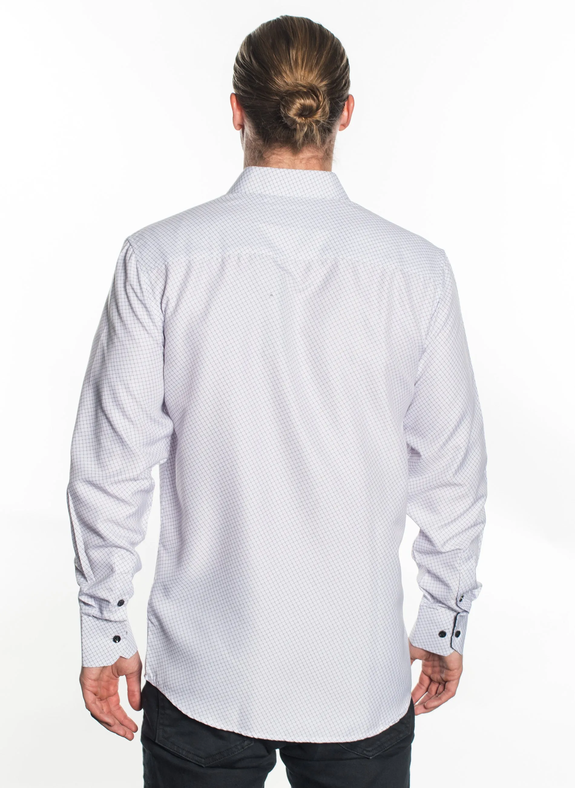 LSWG-399 MEN'S PRINTED LONG SLEEVE DRESS SHIRT