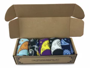 Men Novelty Fashion Dress Socks-5 Pair Fancy Power Sock-Fun Colorful Theme Socks