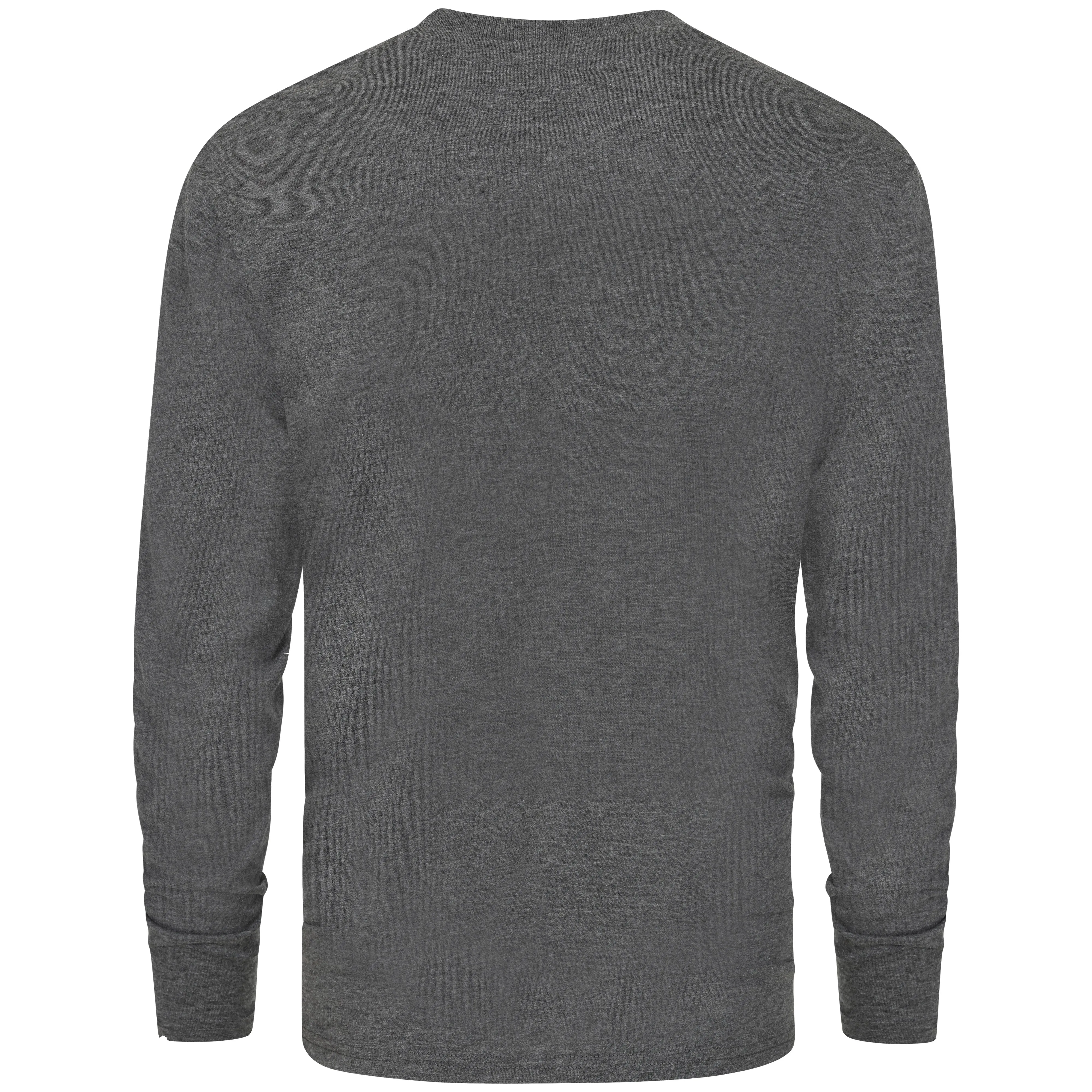 Men's 3 Pack Plain Long Sleeve Crew Neck T-Shirts