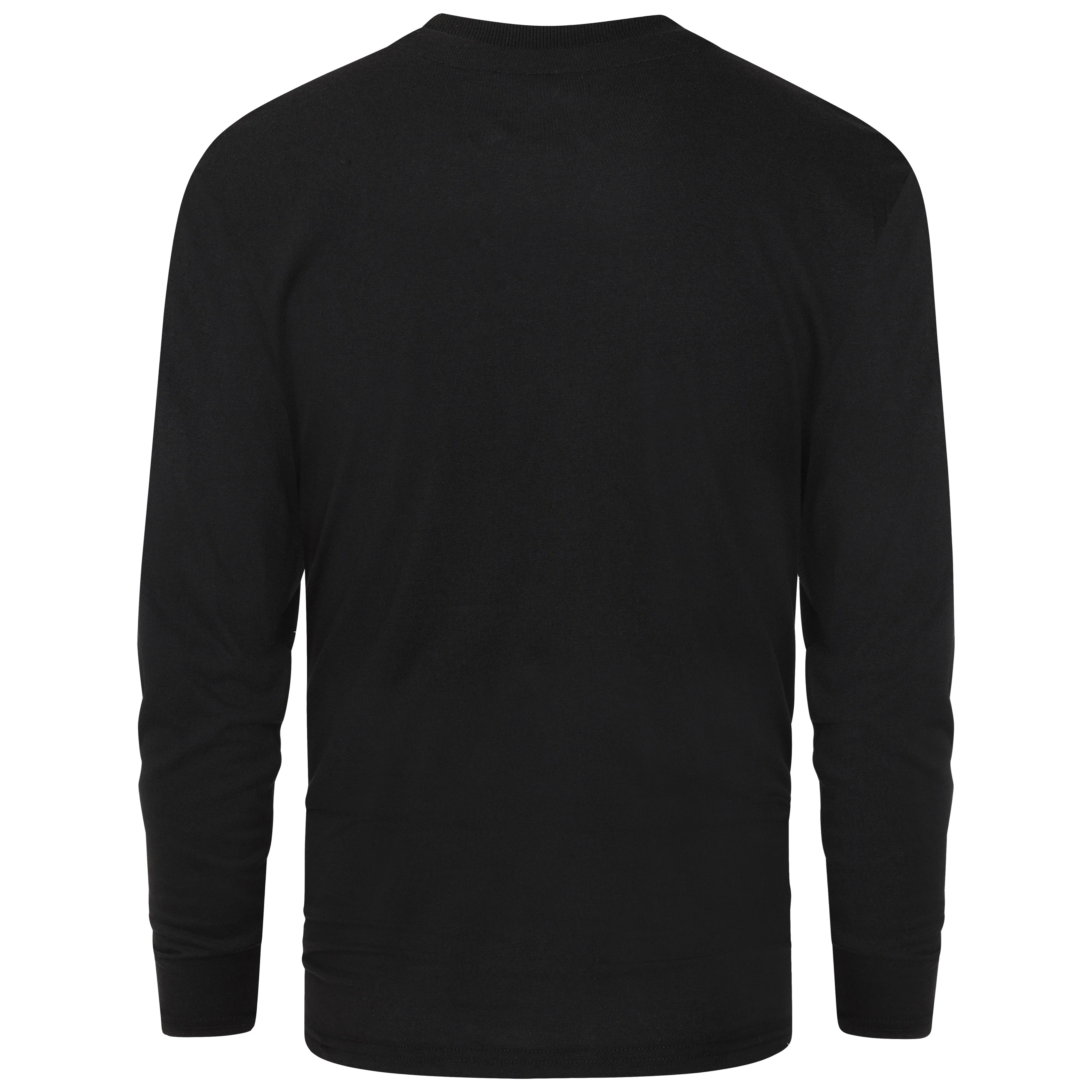 Men's 3 Pack Plain Long Sleeve Crew Neck T-Shirts