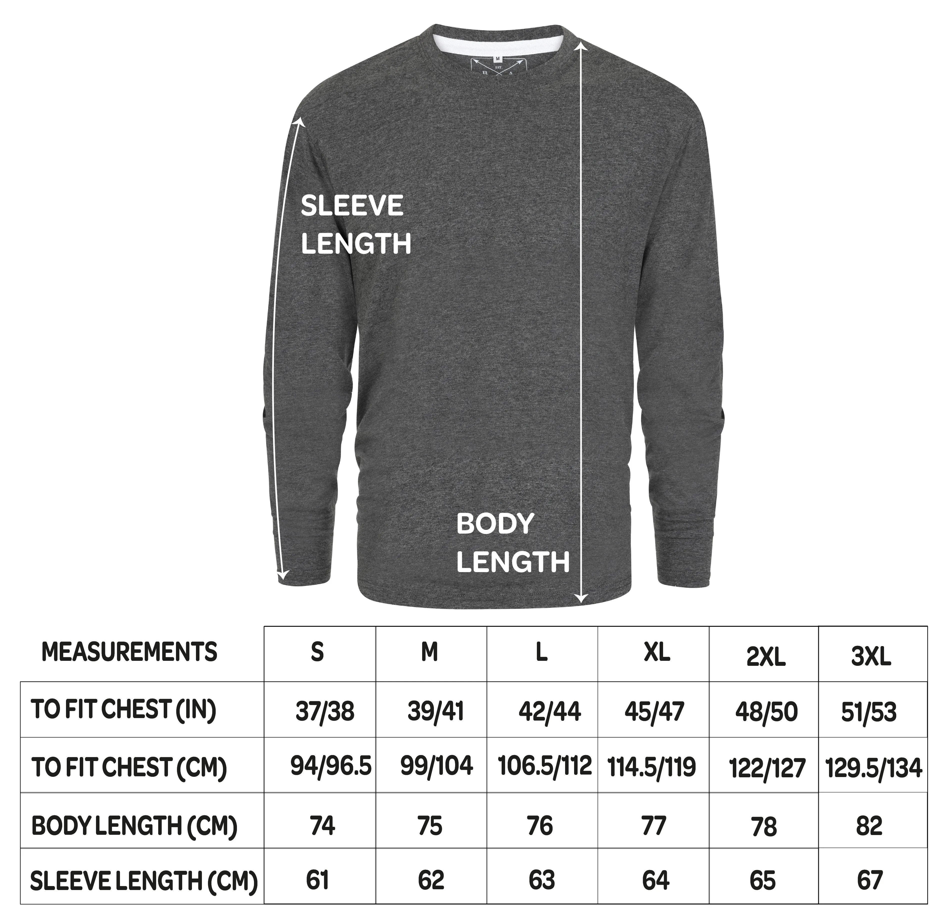Men's 3 Pack Plain Long Sleeve Crew Neck T-Shirts