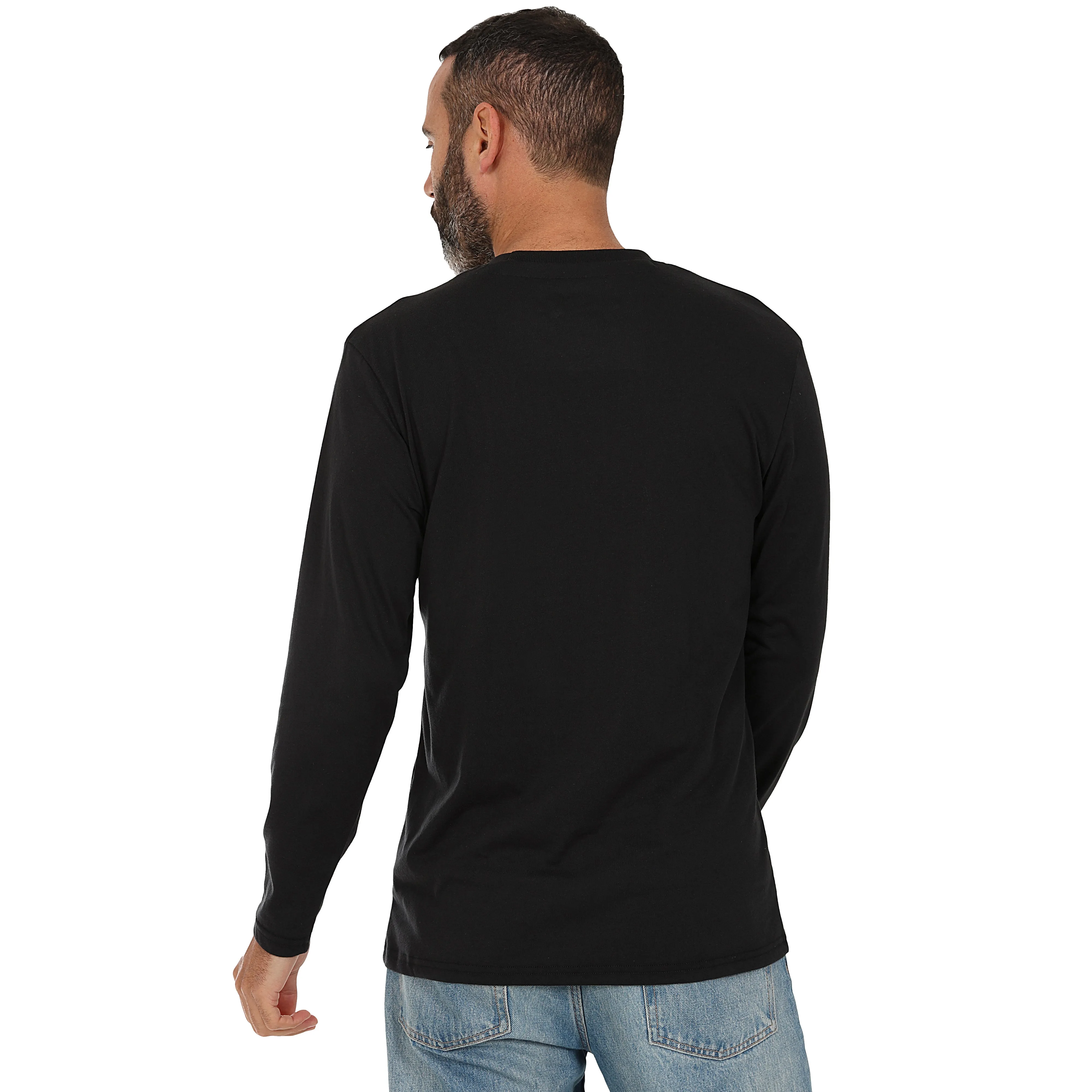 Men's 3 Pack Plain Long Sleeve Crew Neck T-Shirts