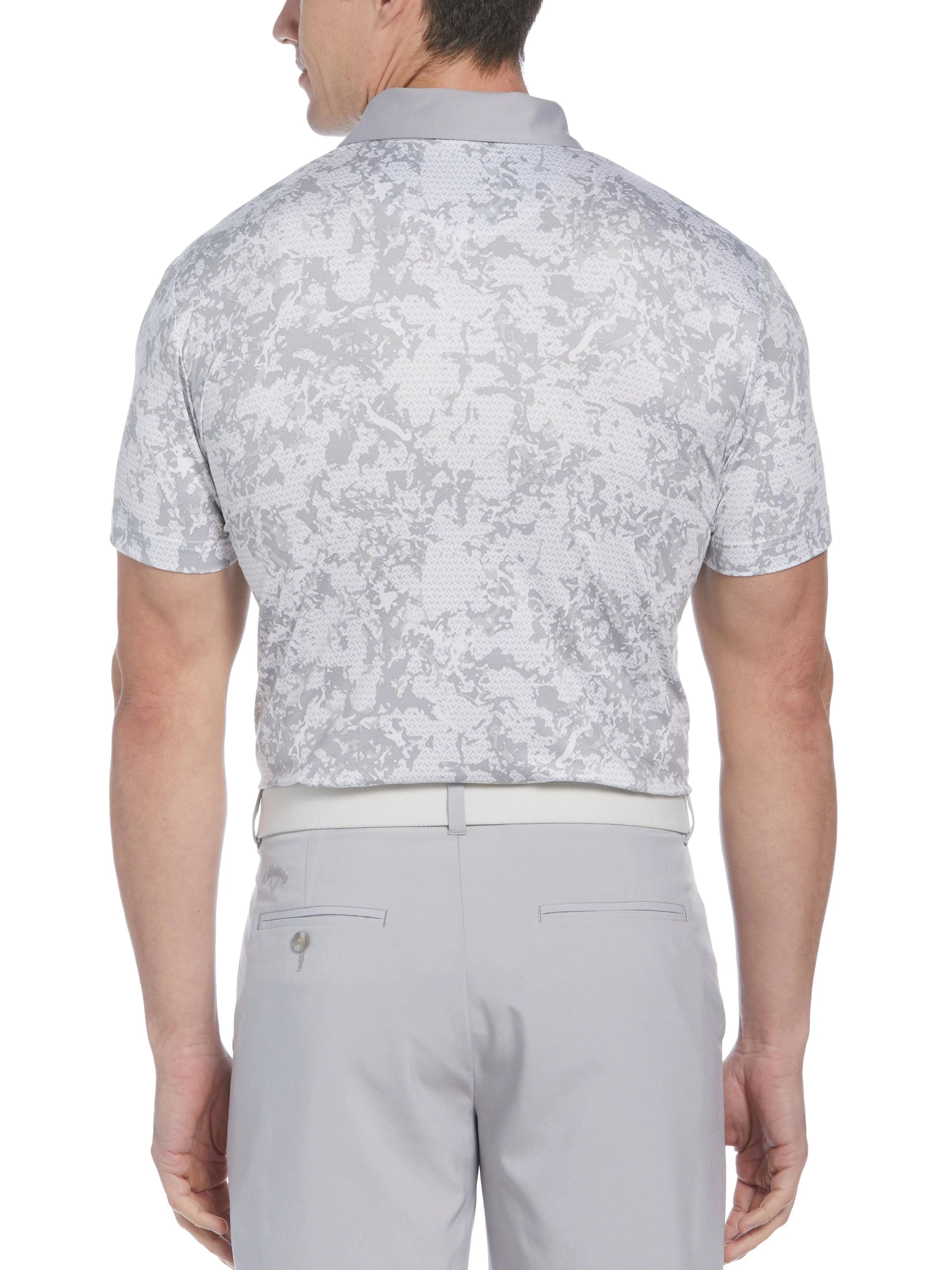 Mens Callaway X All-Over Abstract Camo Print Golf Polo
