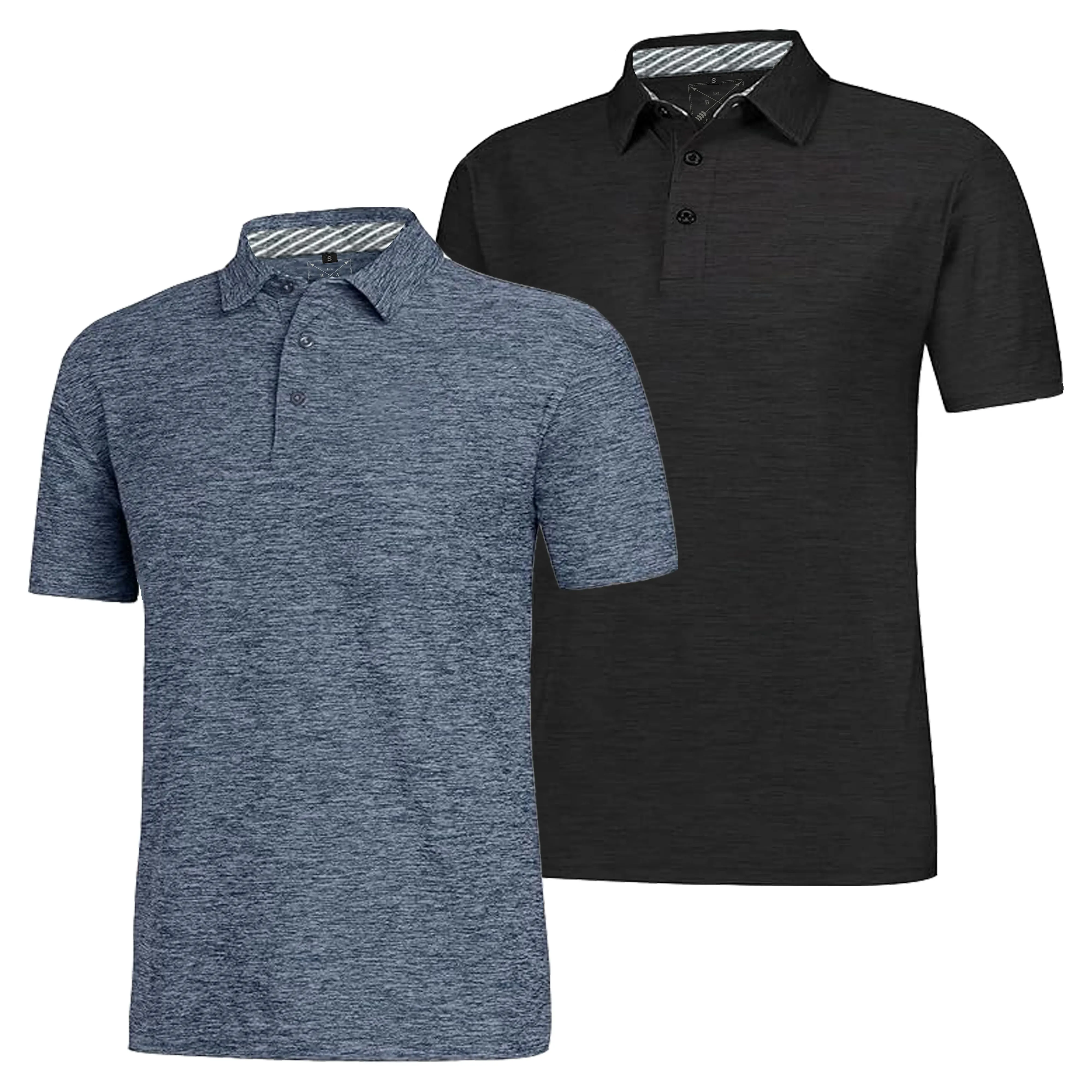 Men's Dry Fit Golf Polo - Black Marl
