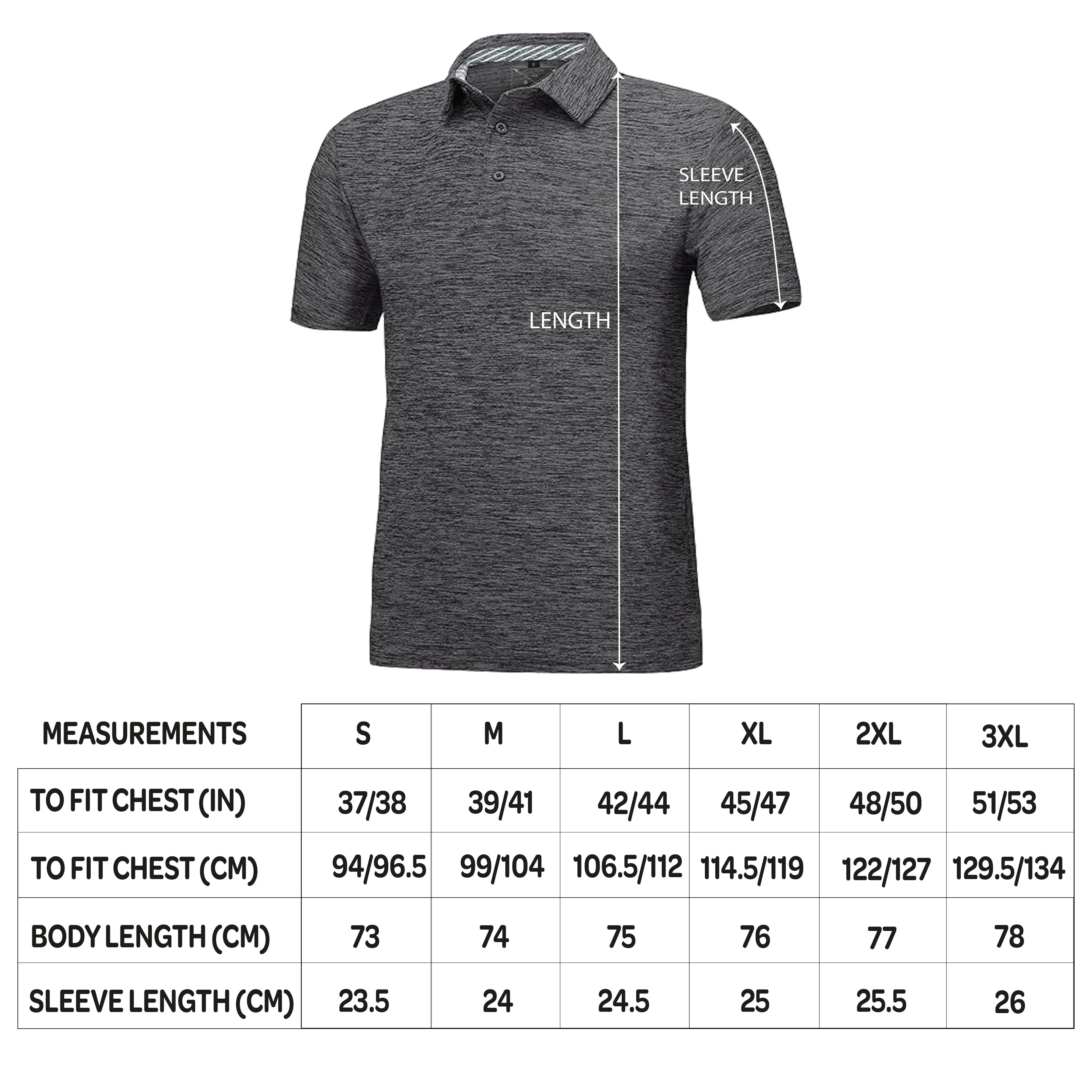 Men's Dry Fit Golf Polo - Black Marl