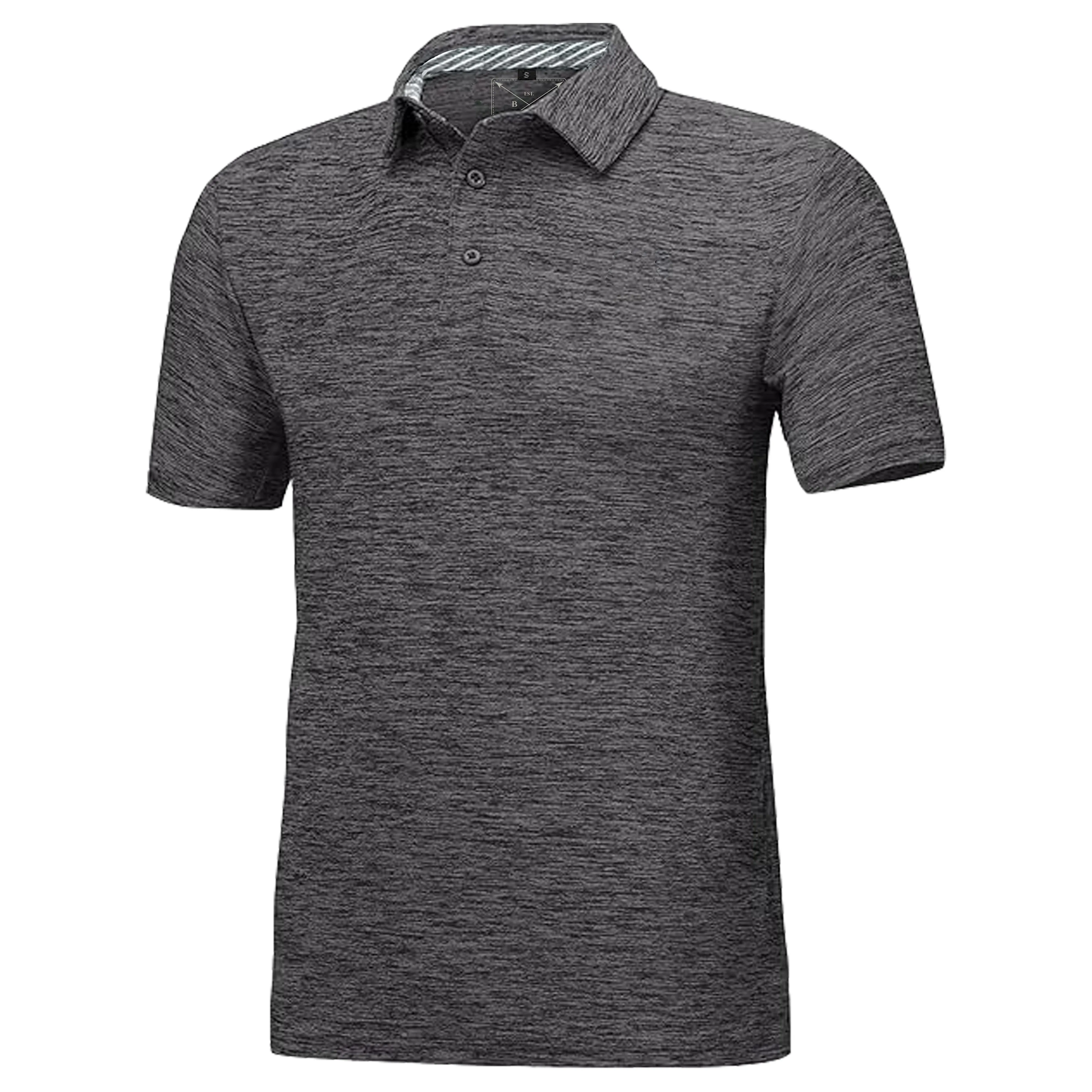 Men's Dry Fit Golf Polo - Black Marl