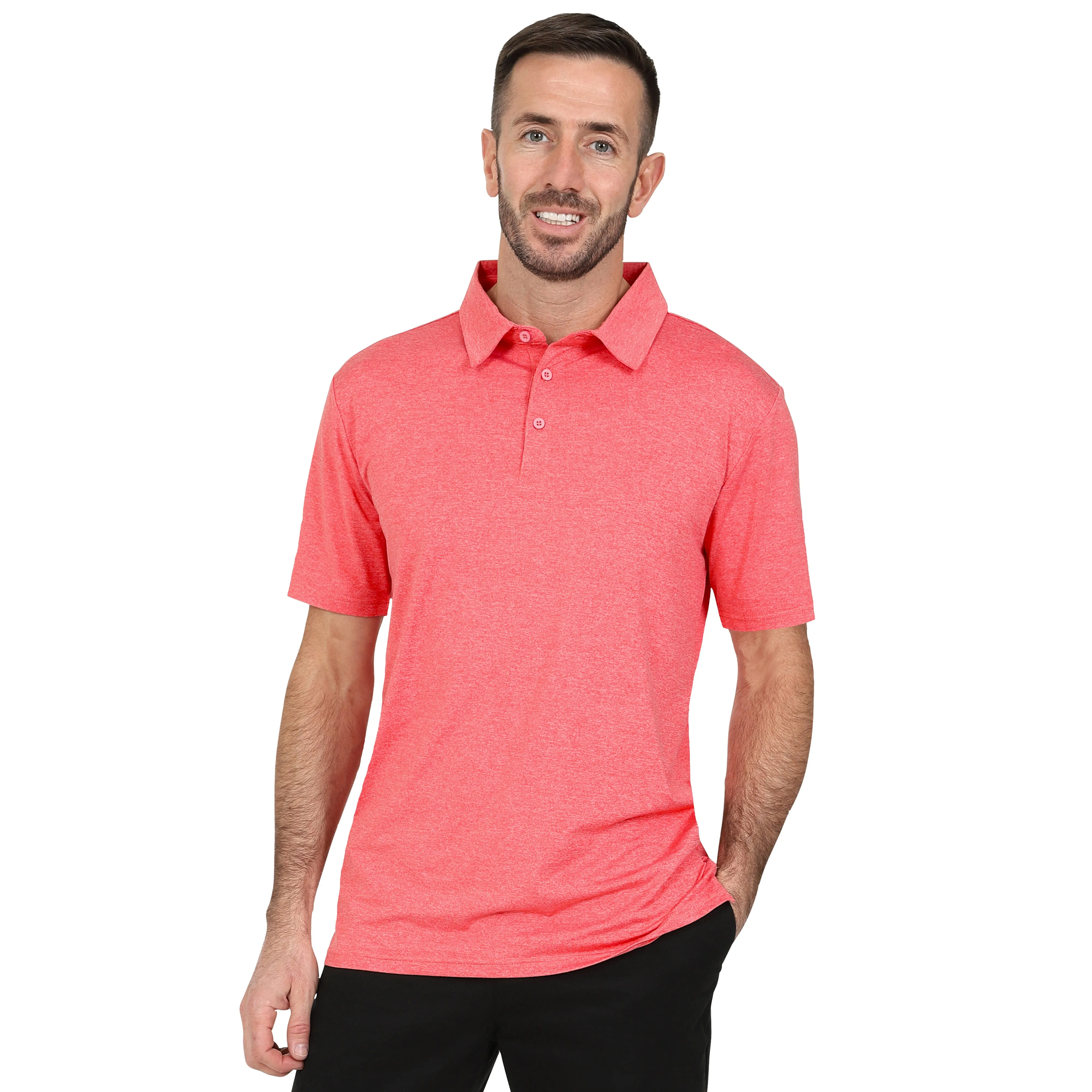 Men's Dry Fit Golf Polo - Black Marl