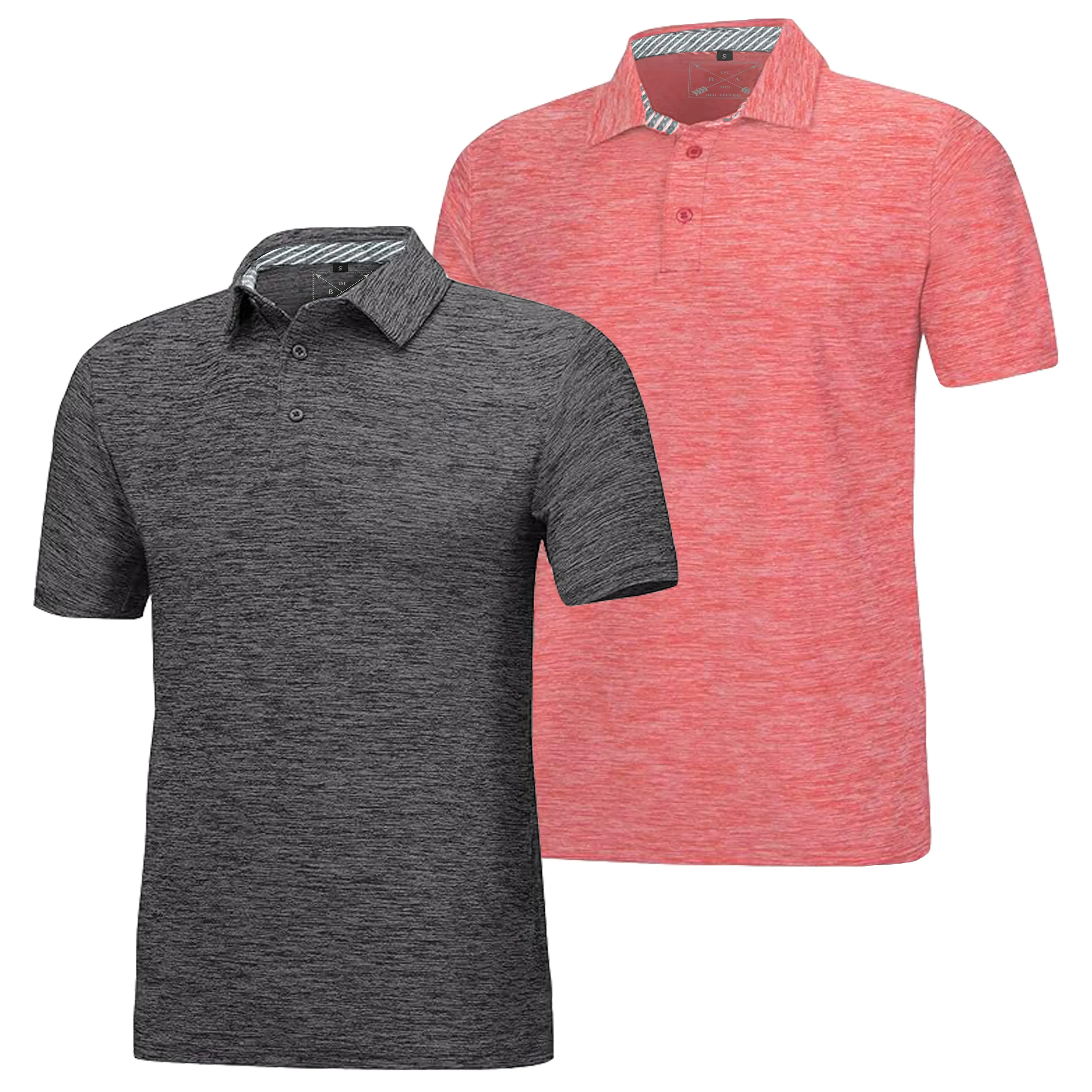 Men's Dry Fit Golf Polo - Black Marl