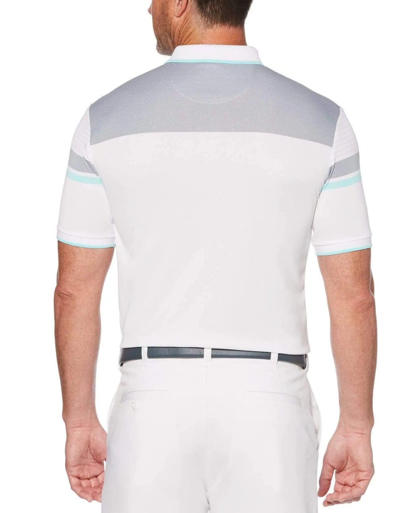 Mens Engineered Stripe Birdseye Polo