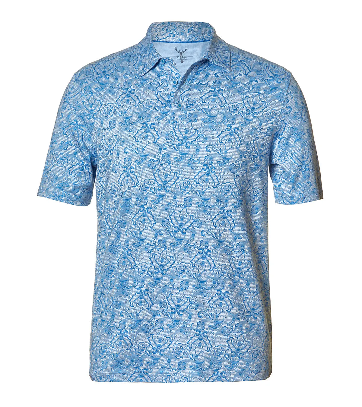 Men's Nicoby | Paisley Performance Polo | Blue