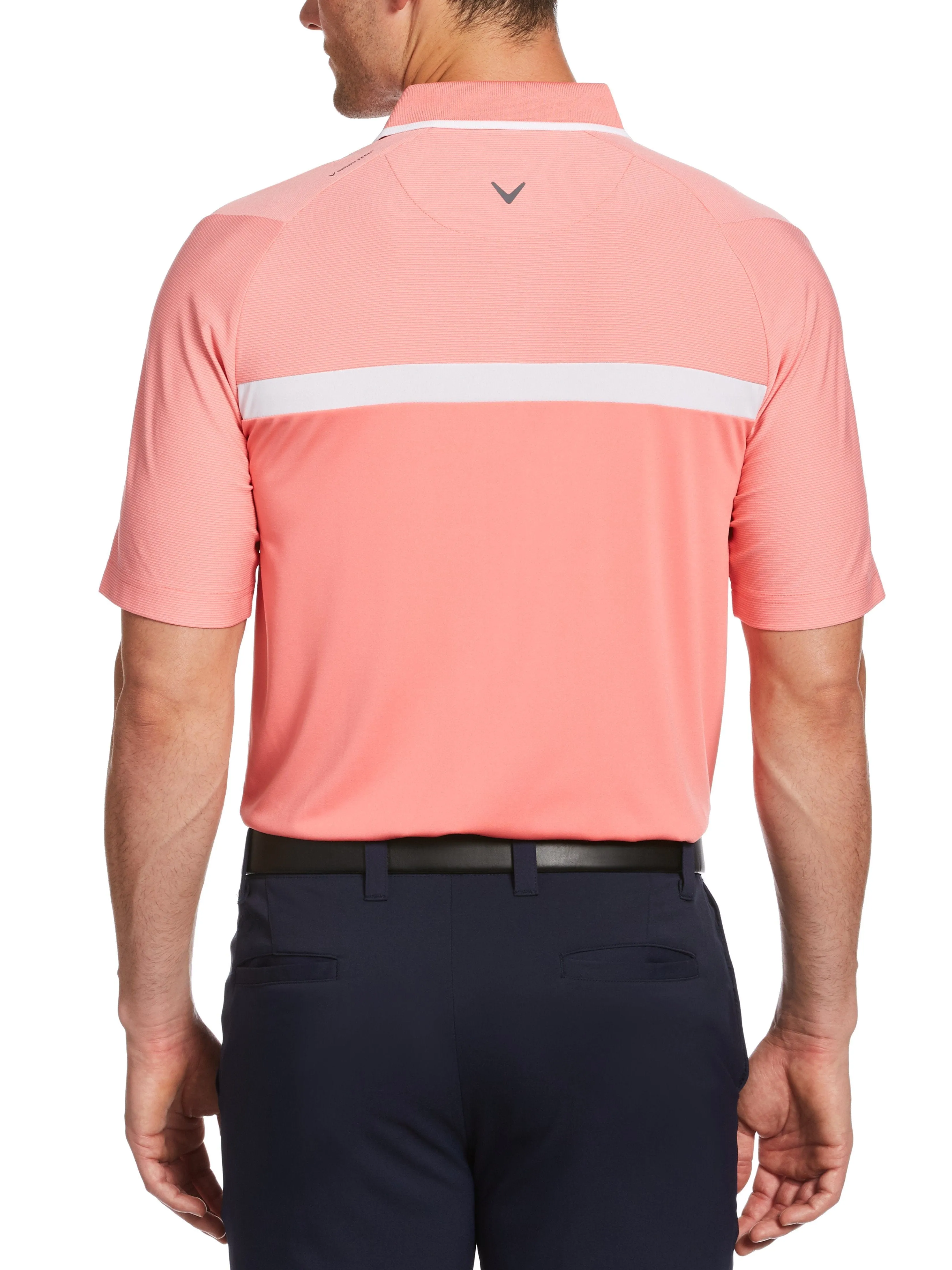 Mens Swing Tech™ Fine Line Color Block Polo