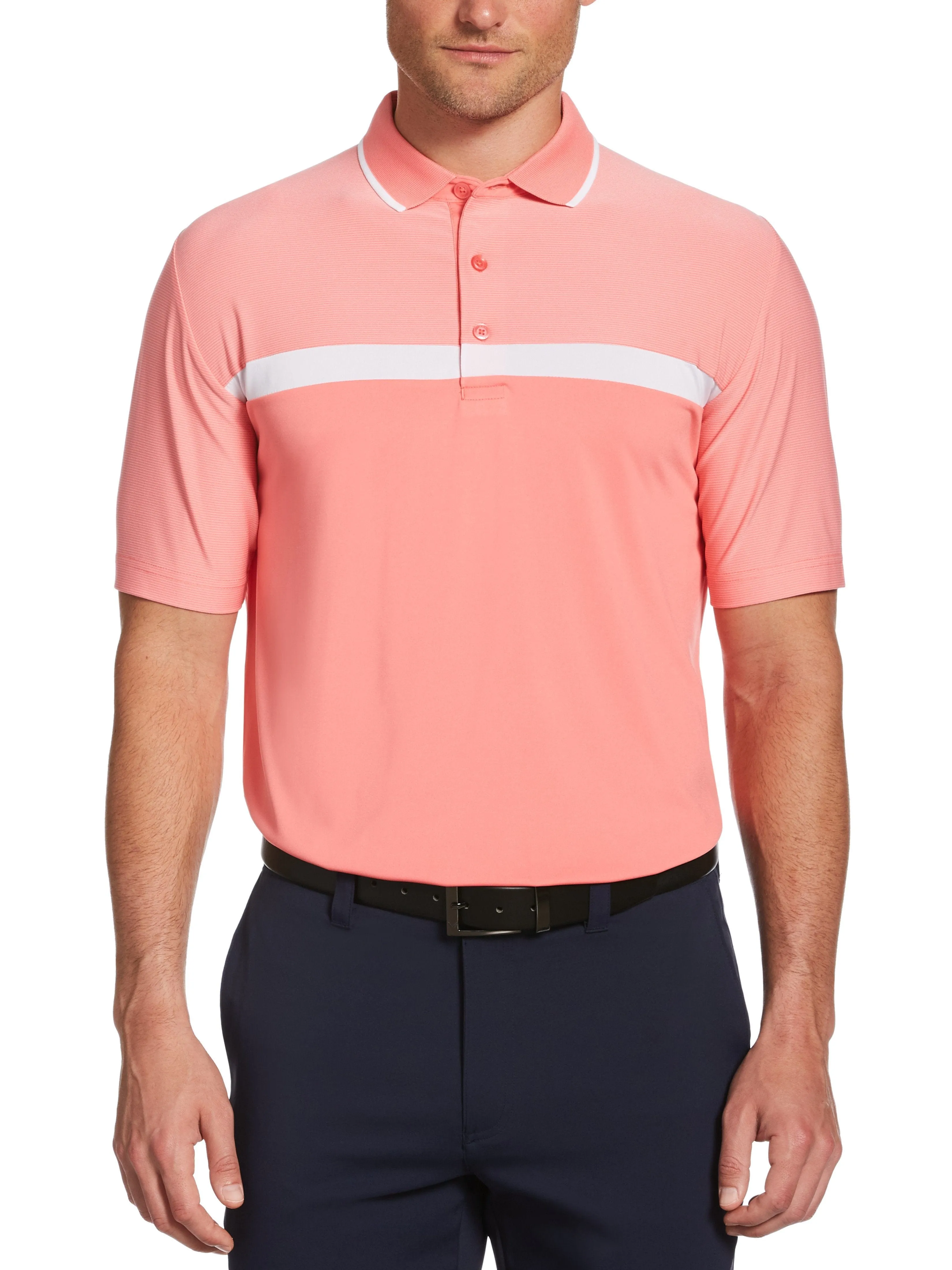 Mens Swing Tech™ Fine Line Color Block Polo