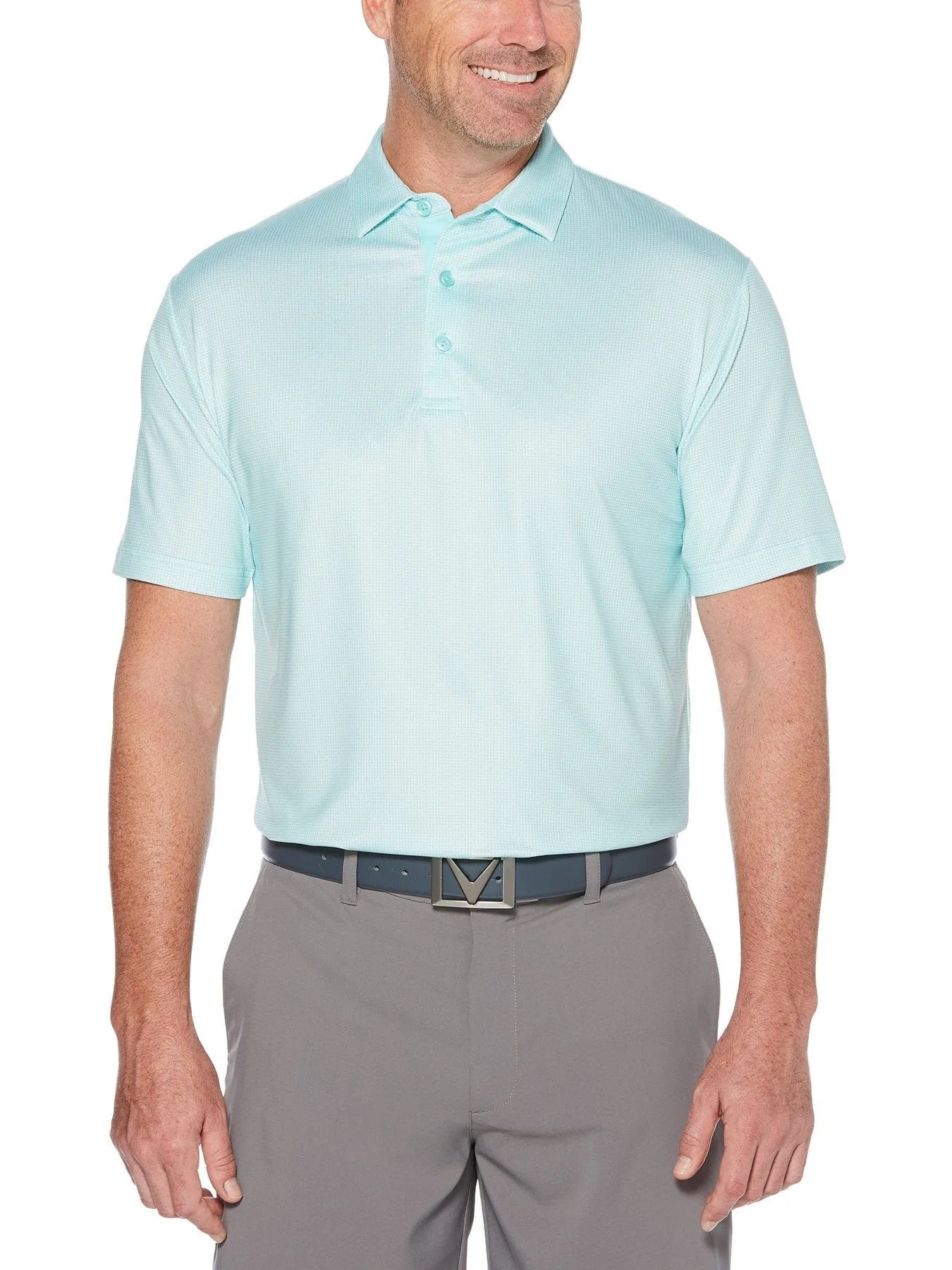 Mens Swing Tech™ Gingham Printed Polo