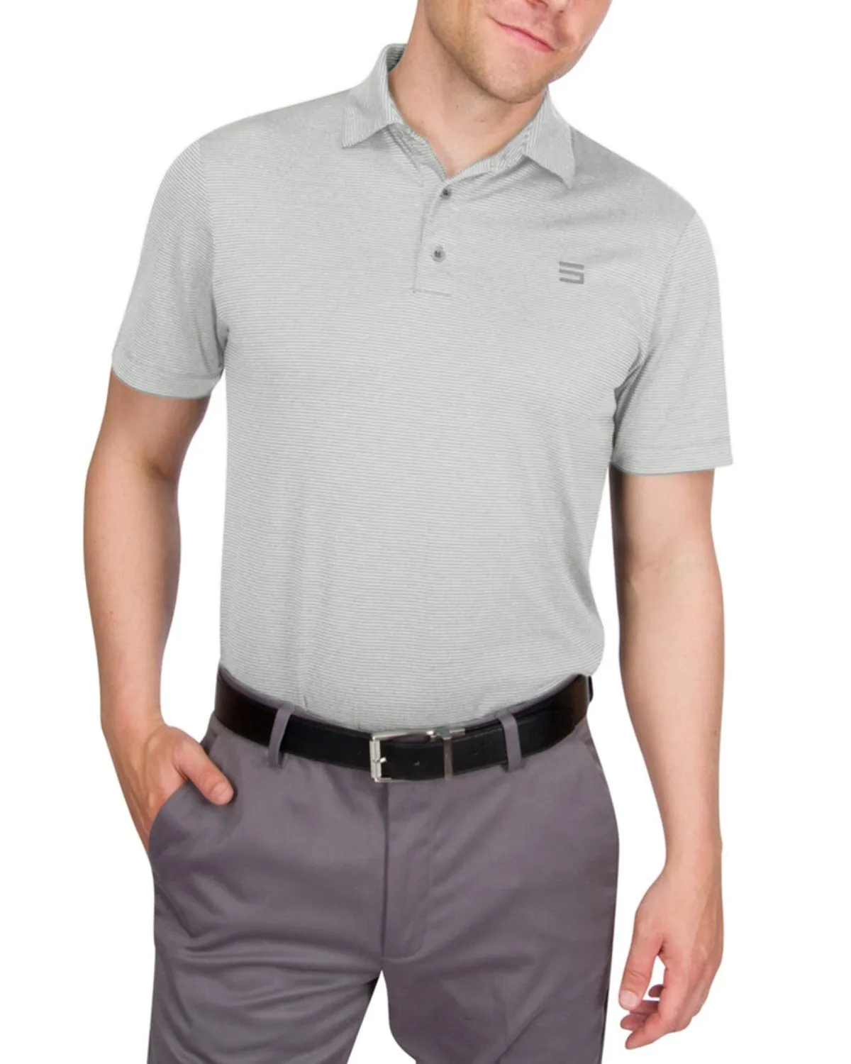 Men’s Thin-Striped Golf Polo Shirt
