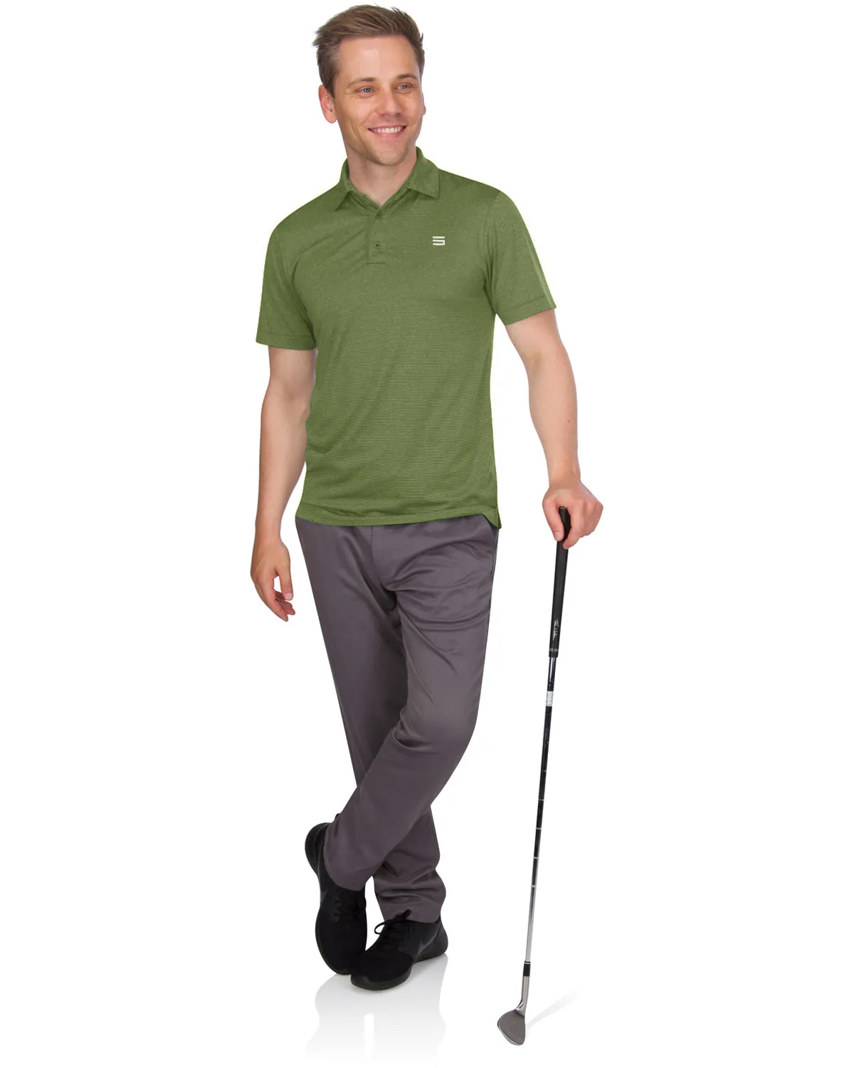 Men’s Thin-Striped Golf Polo Shirt