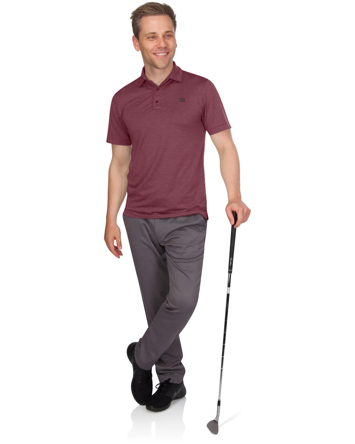 Men’s Thin-Striped Golf Polo Shirt