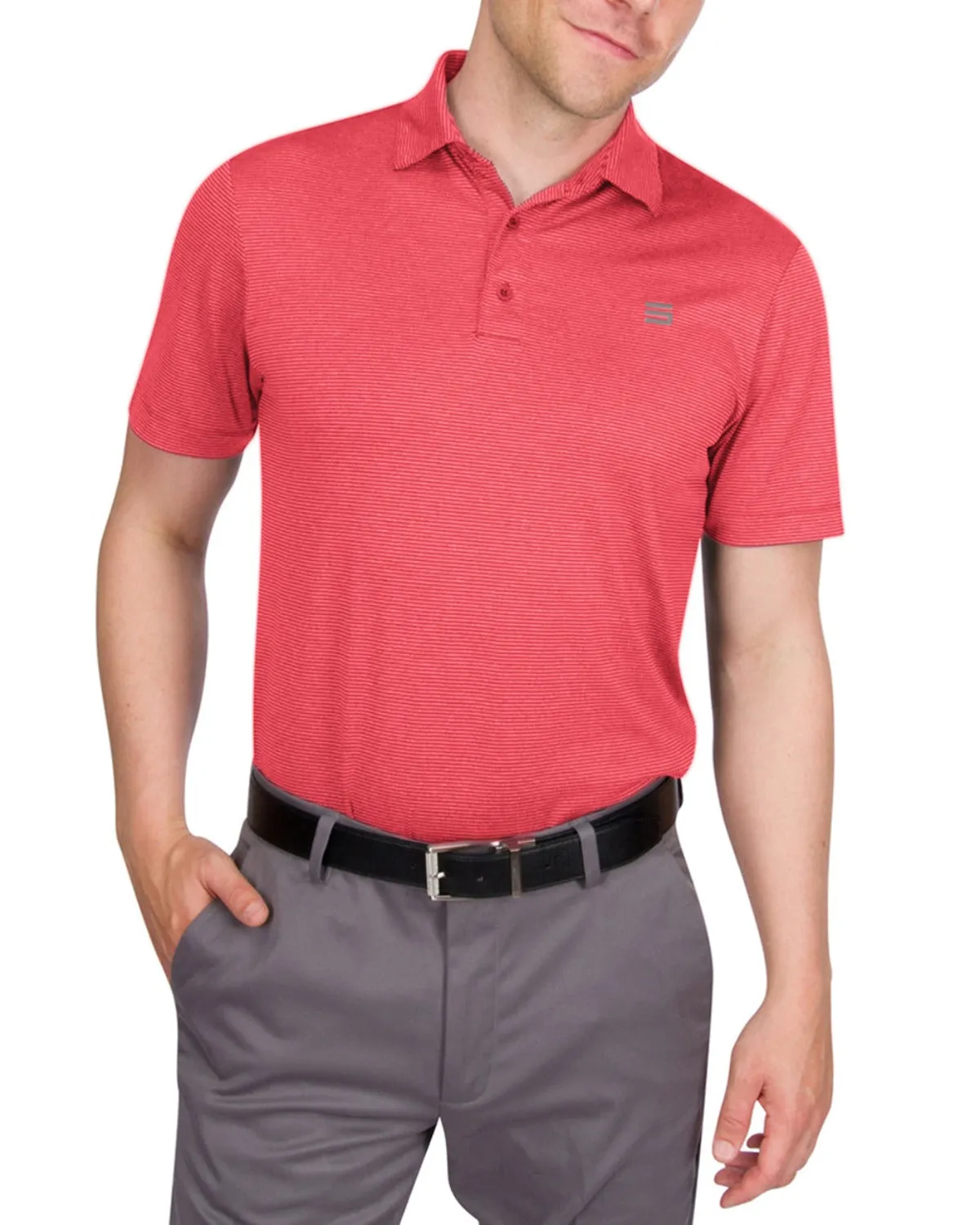 Men’s Thin-Striped Golf Polo Shirt