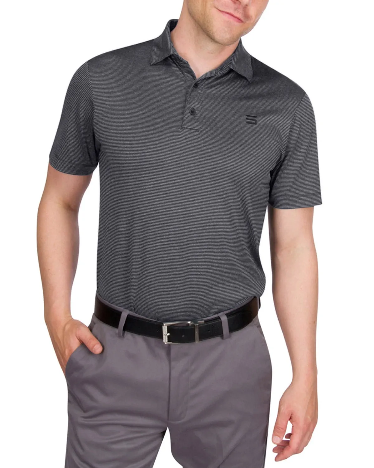 Men’s Thin-Striped Golf Polo Shirt