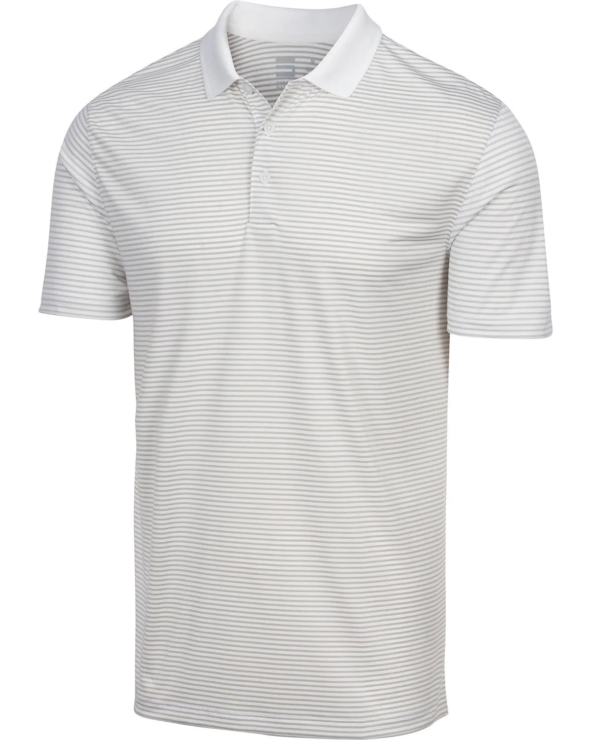 Men's Thin-Striped Solid-Collar Dry-Fit Golf Polo