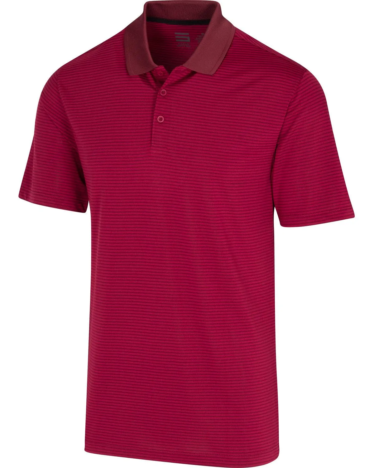 Men's Thin-Striped Solid-Collar Dry-Fit Golf Polo