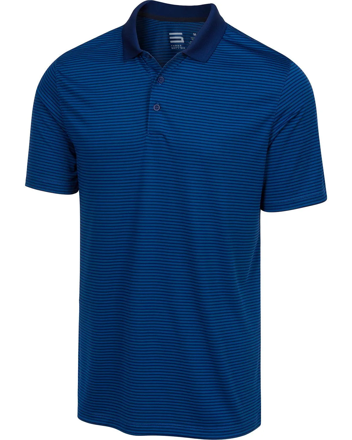 Men's Thin-Striped Solid-Collar Dry-Fit Golf Polo