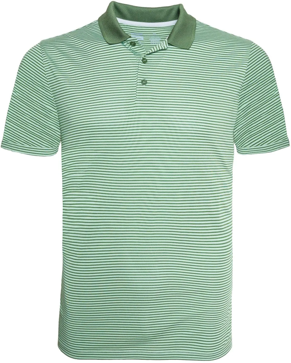 Men's Thin-Striped Solid-Collar Dry-Fit Golf Polo