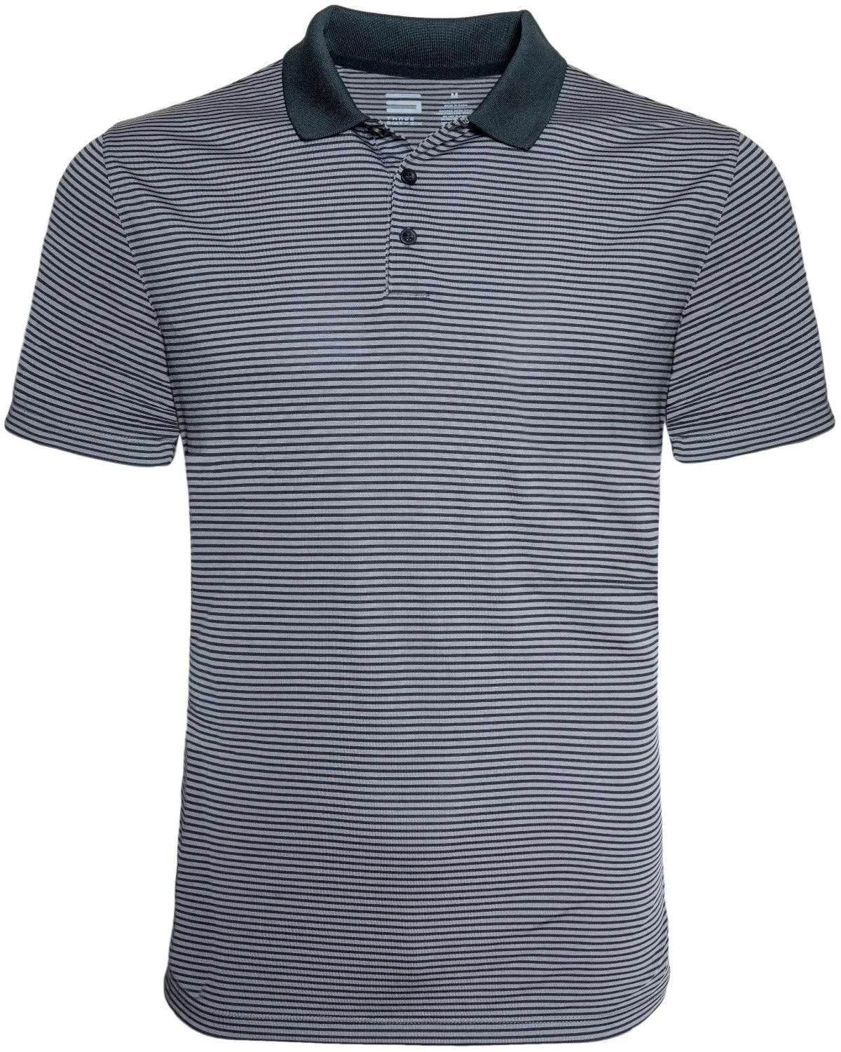 Men's Thin-Striped Solid-Collar Dry-Fit Golf Polo