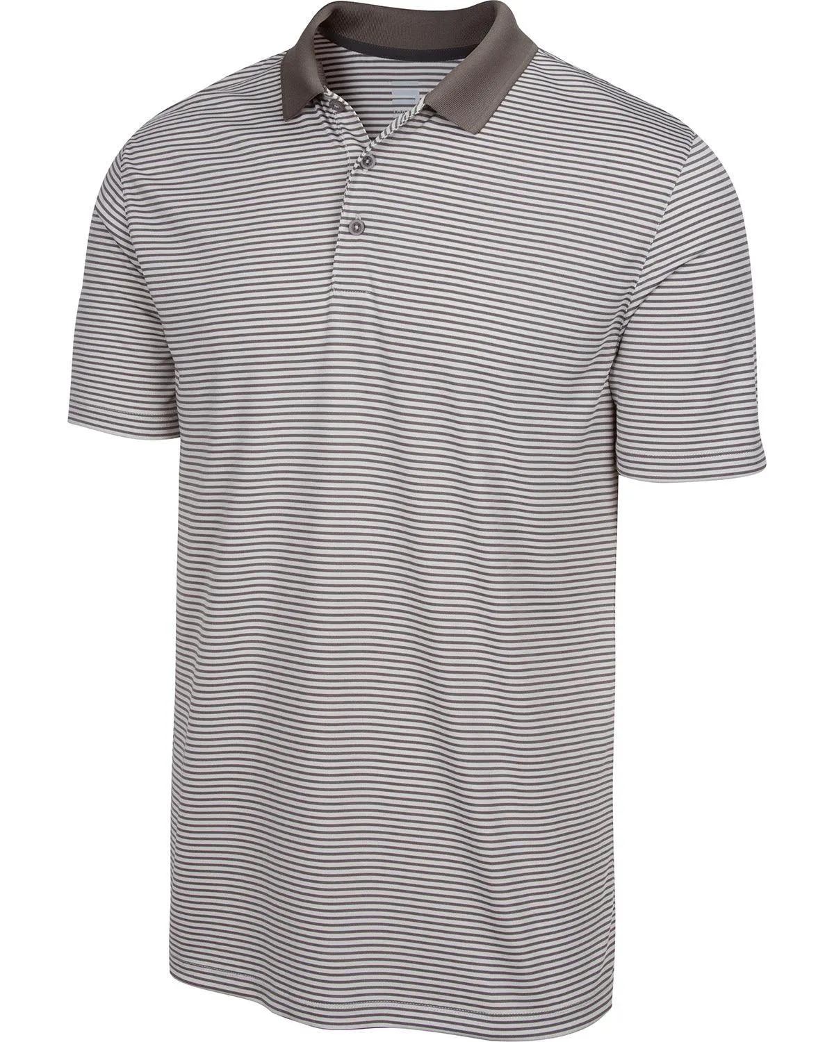 Men's Thin-Striped Solid-Collar Dry-Fit Golf Polo