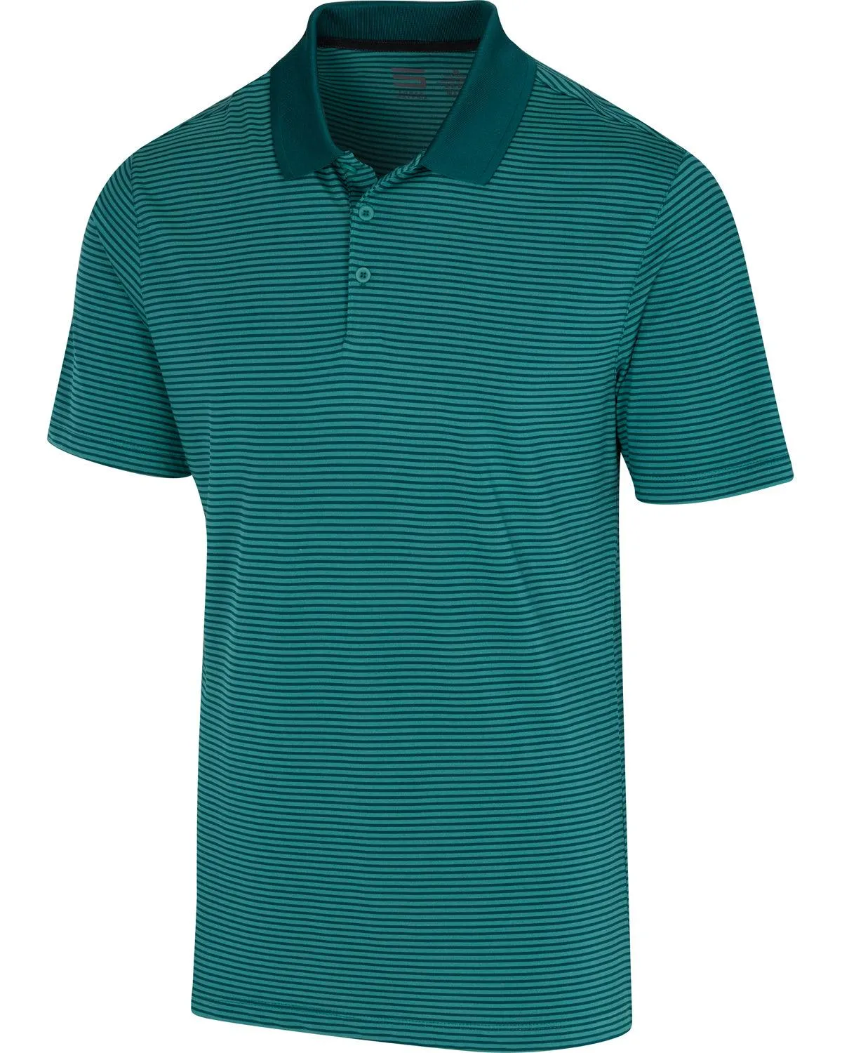 Men's Thin-Striped Solid-Collar Dry-Fit Golf Polo
