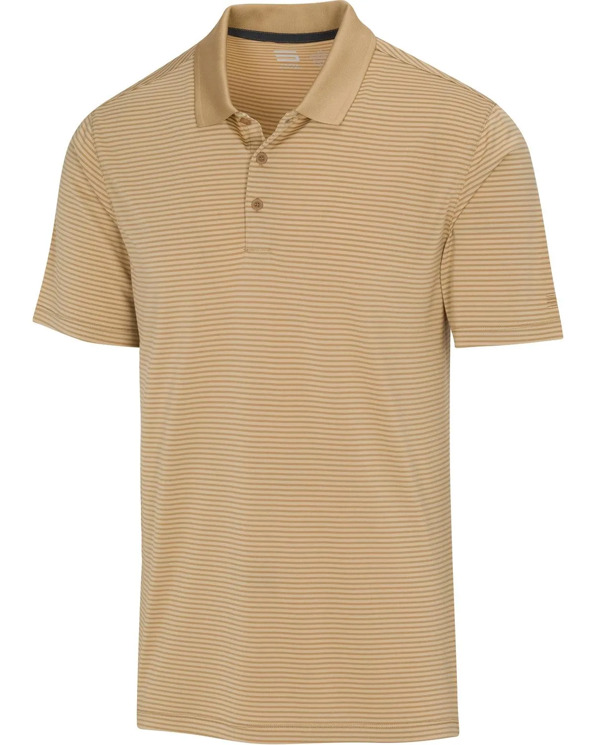 Men's Thin-Striped Solid-Collar Dry-Fit Golf Polo