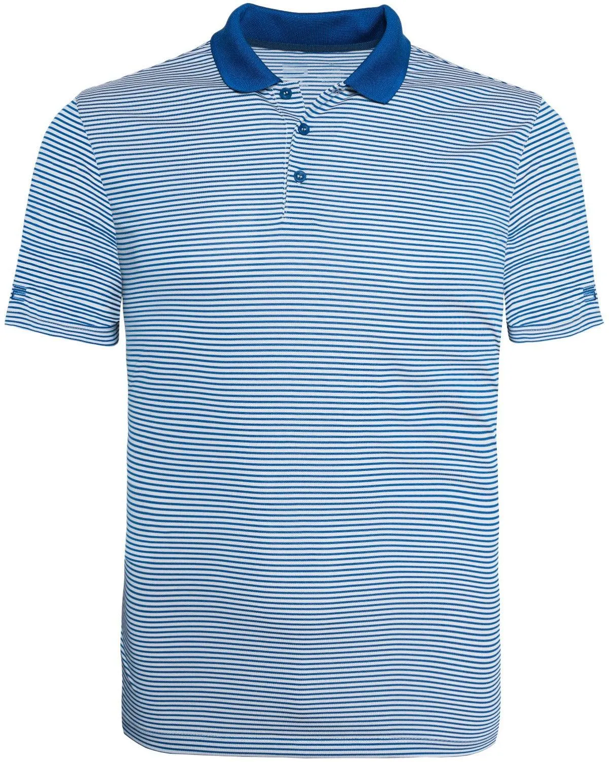 Men's Thin-Striped Solid-Collar Dry-Fit Golf Polo