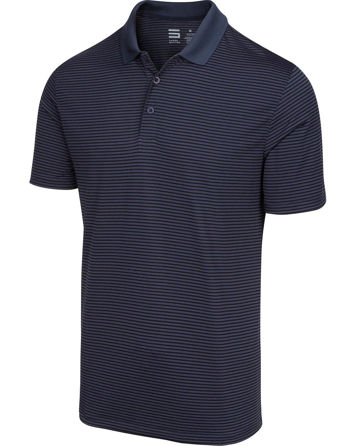 Men's Thin-Striped Solid-Collar Dry-Fit Golf Polo
