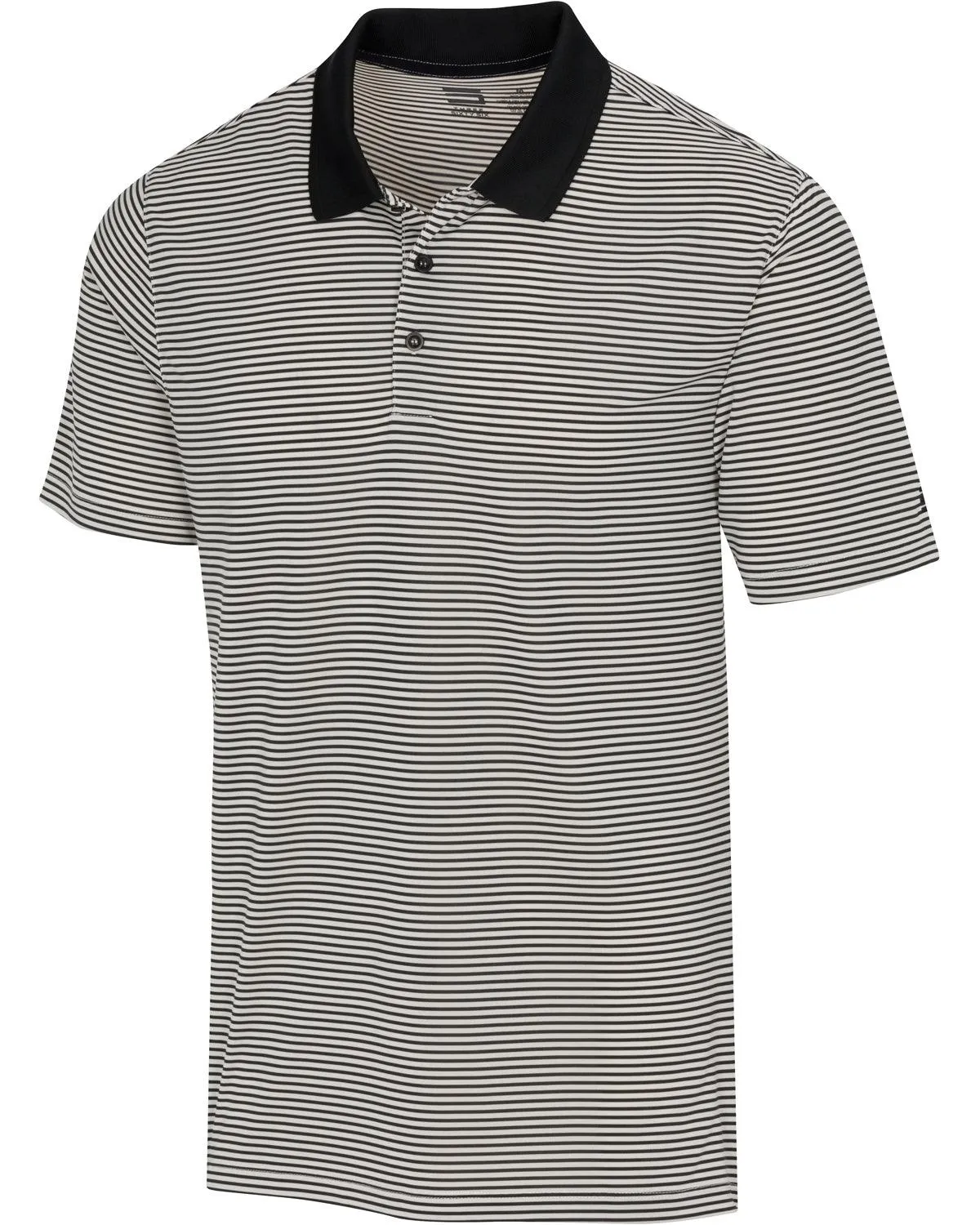 Men's Thin-Striped Solid-Collar Dry-Fit Golf Polo