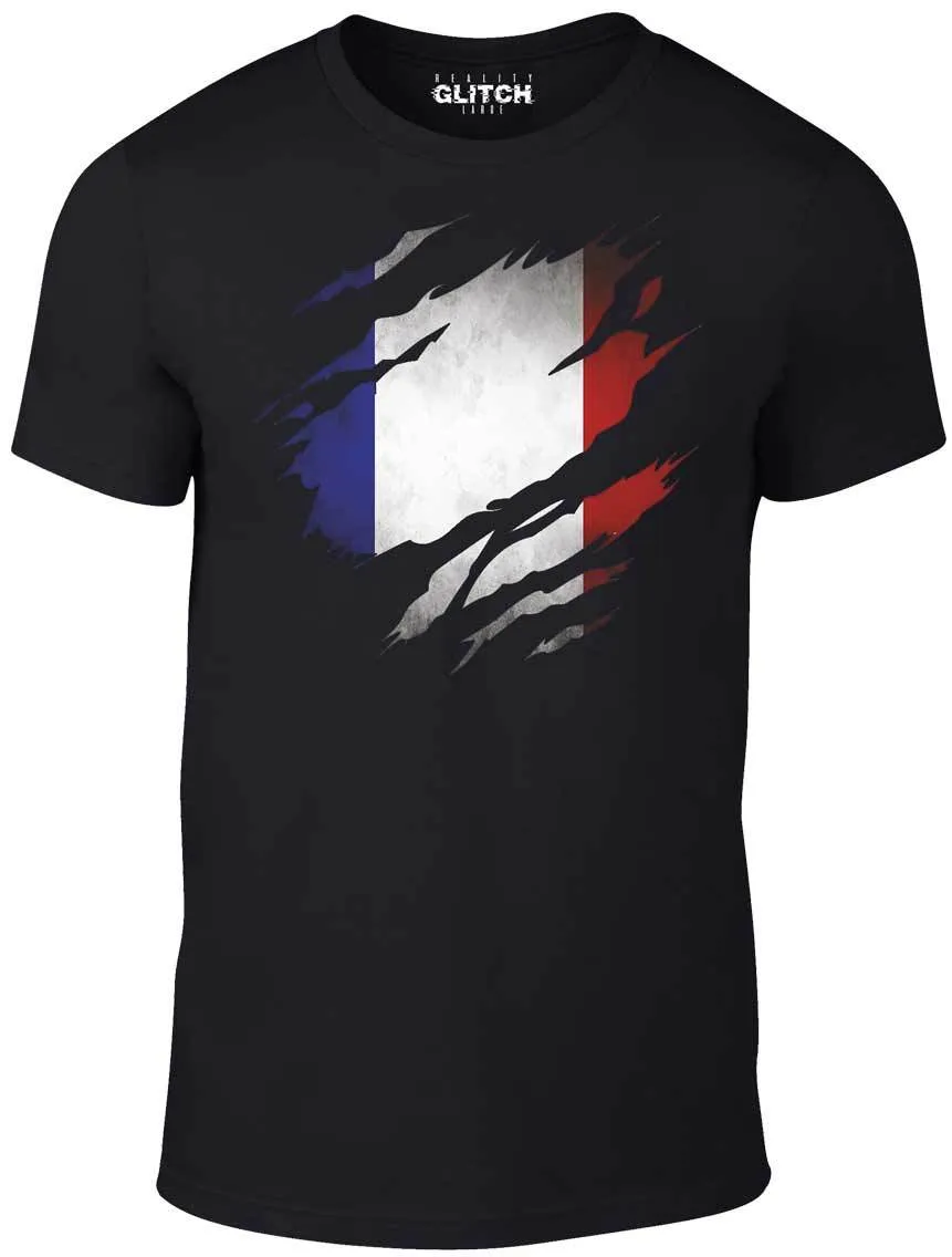 Men's Torn France Flag T-Shirt